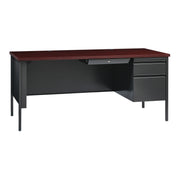 OfficeSource Raleigh 66"W Single Right Pedestal Desk - Charcoal
