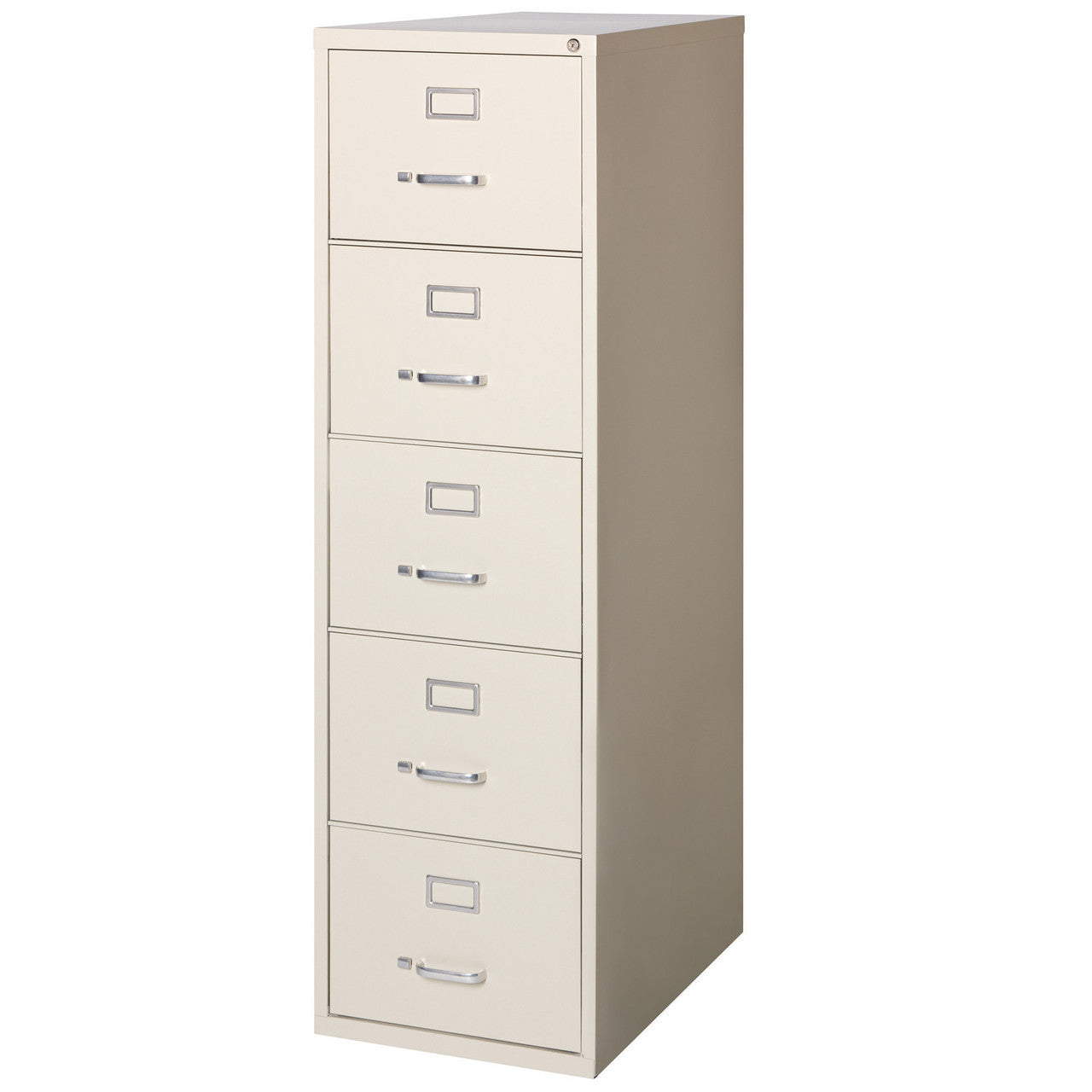 OfficeSource Steel Vertical File Collection 5 Drawer Vertical File Cabinet, 26.5" Deep, Letter - Putty