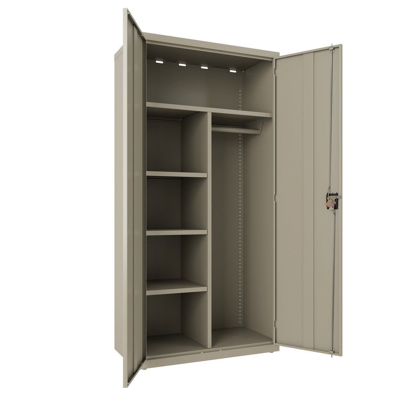 OfficeSource Steel Storage Cabinet Collection Combo Wardrobe - Putty