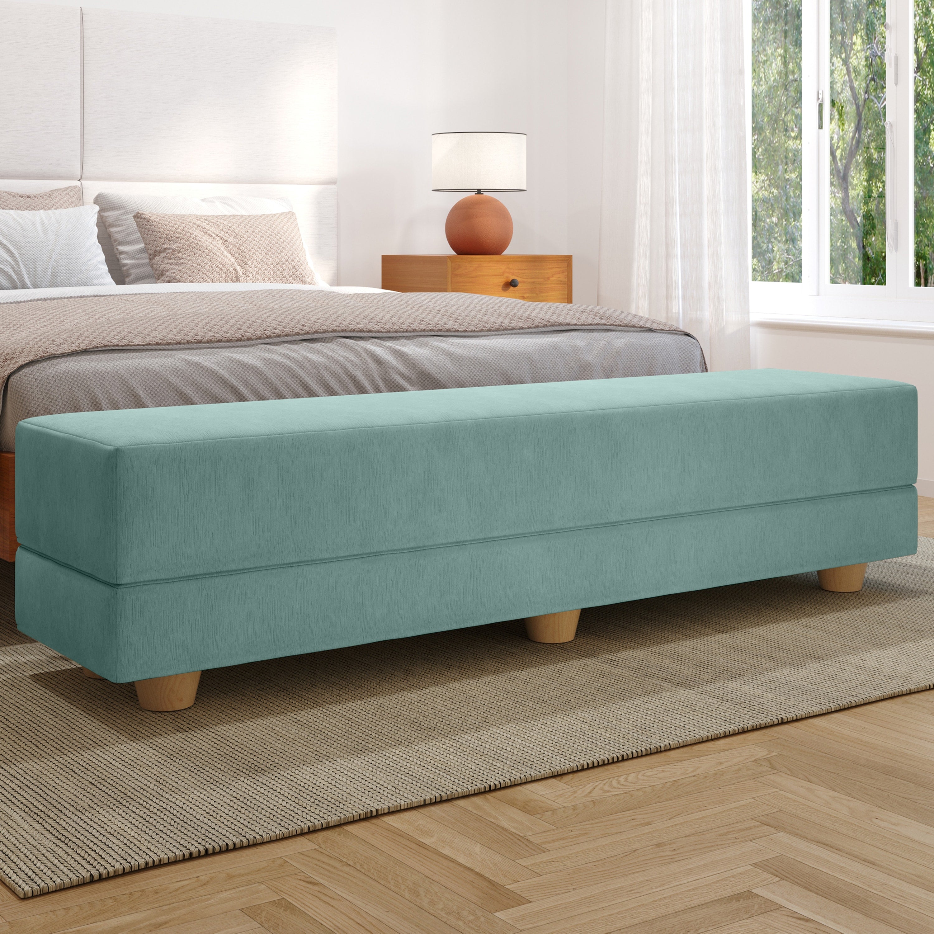 Jaxx Camden Convertible Bed Bench / Fold-Out Twin Guest Bed, Caribbean