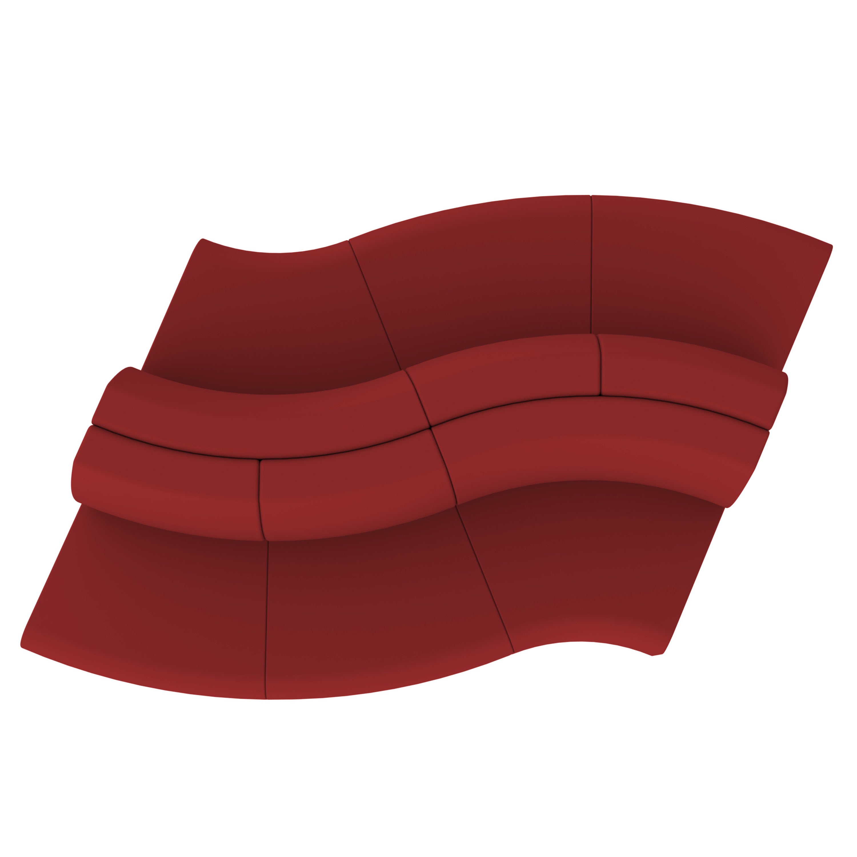 Pro Series Connect Edged Ripple Seating, 6-Piece Set - Crimson