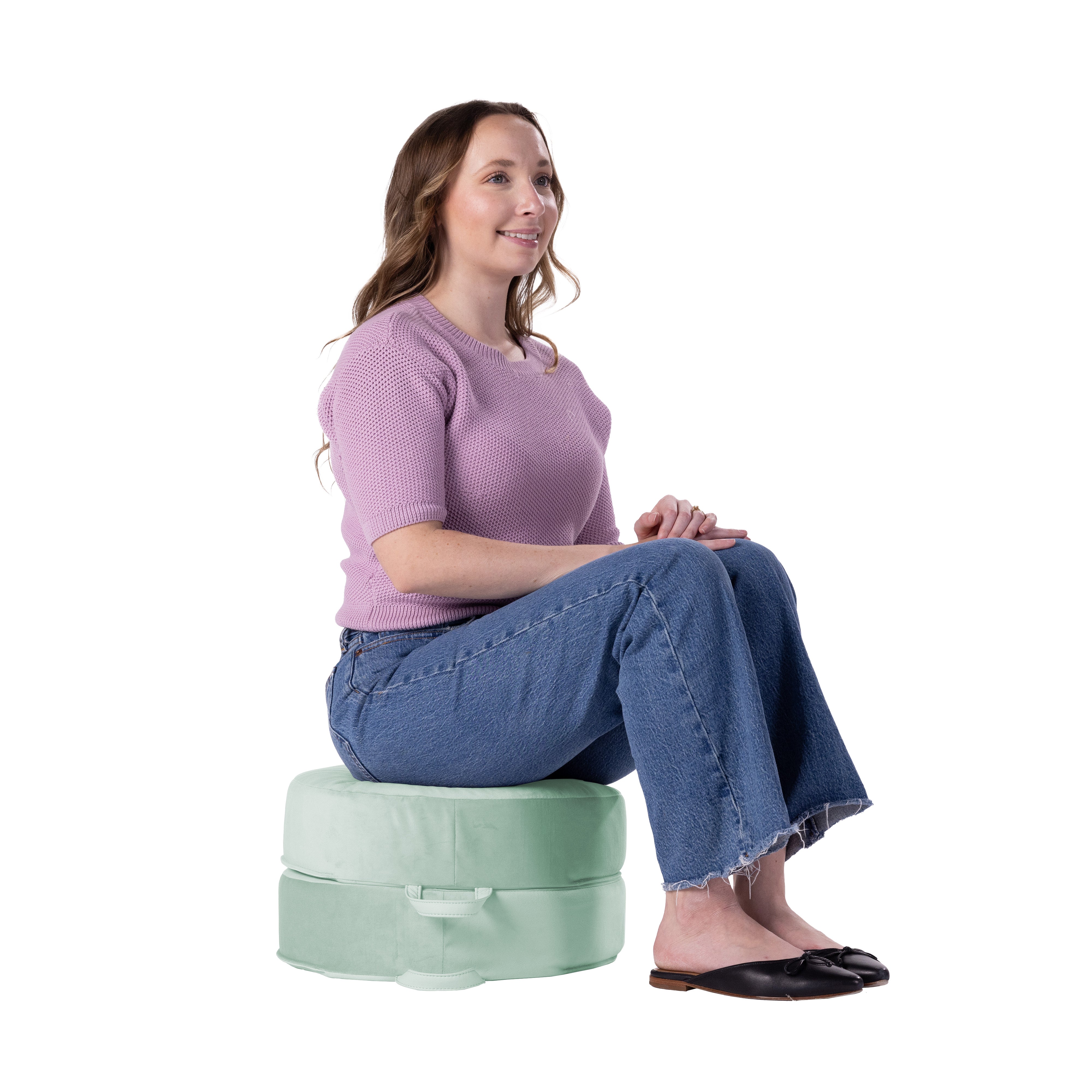Overstuffed Microfiber Floor Cushions, 2-Piece - Aloe