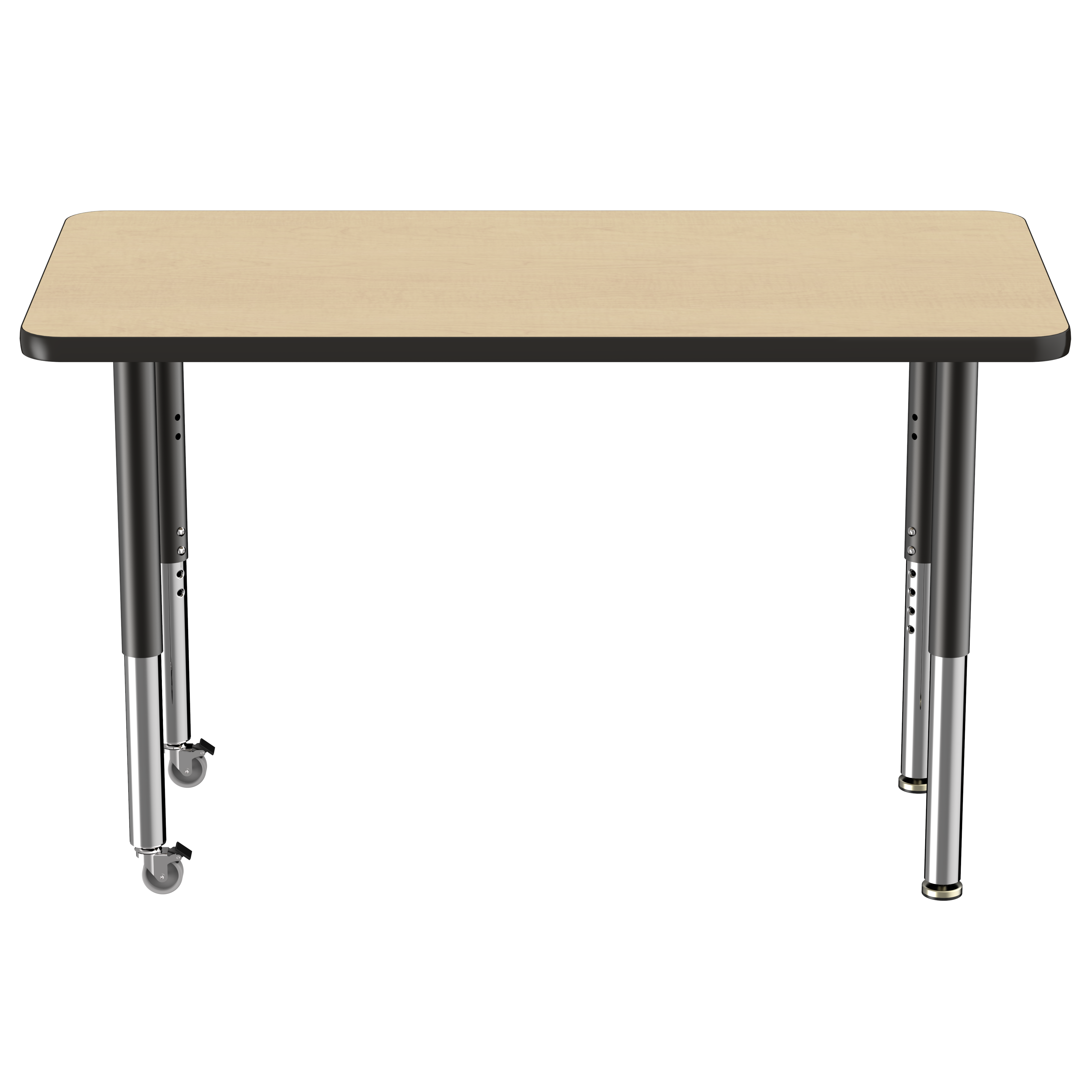 24" x 48" Rectangle T-Molding Activity Table with Adjustable Super Legs - Maple/Black