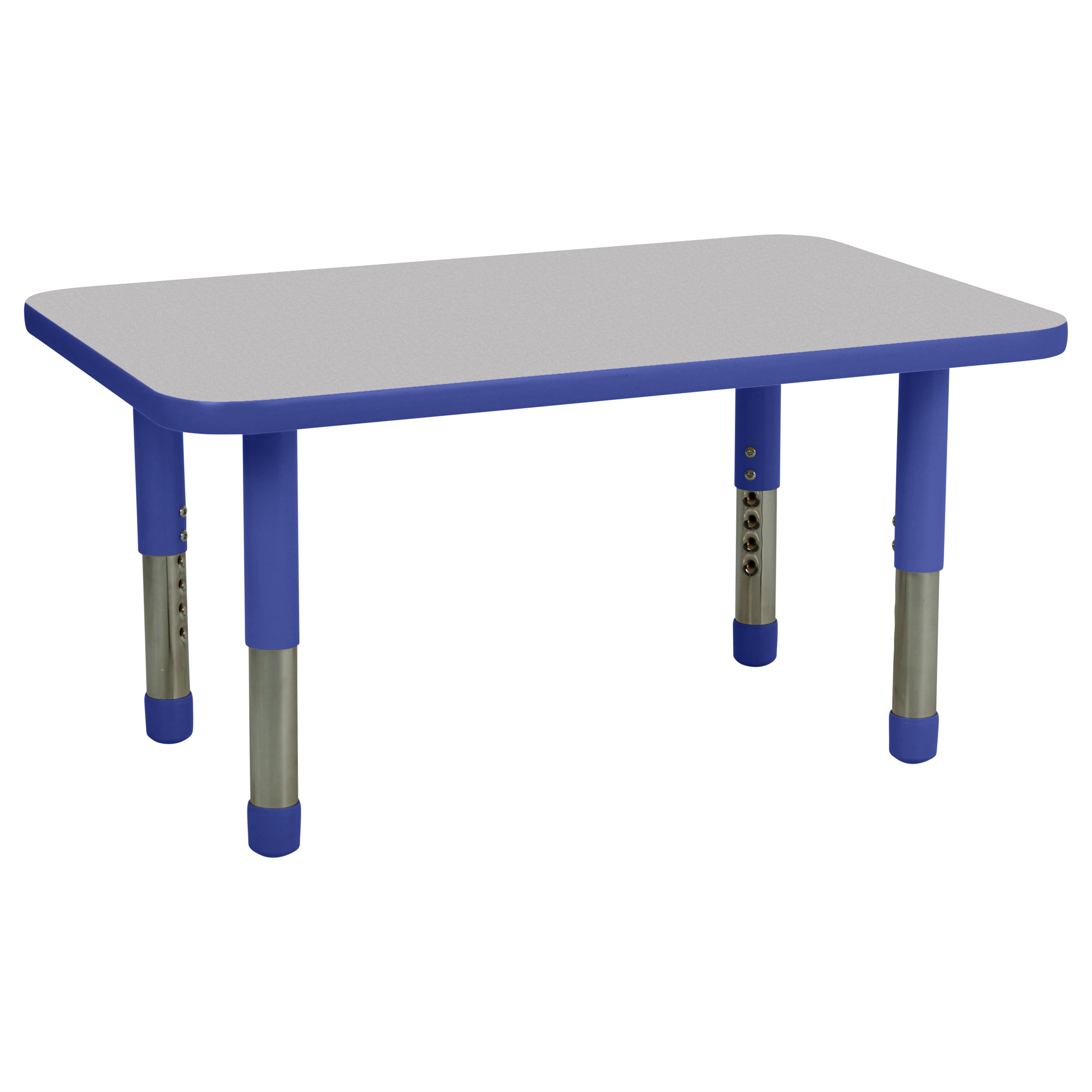 24" x 36" Rectangle T-Molding Activity Table with Adjustable Tiny Tot Legs - Gray/Blue