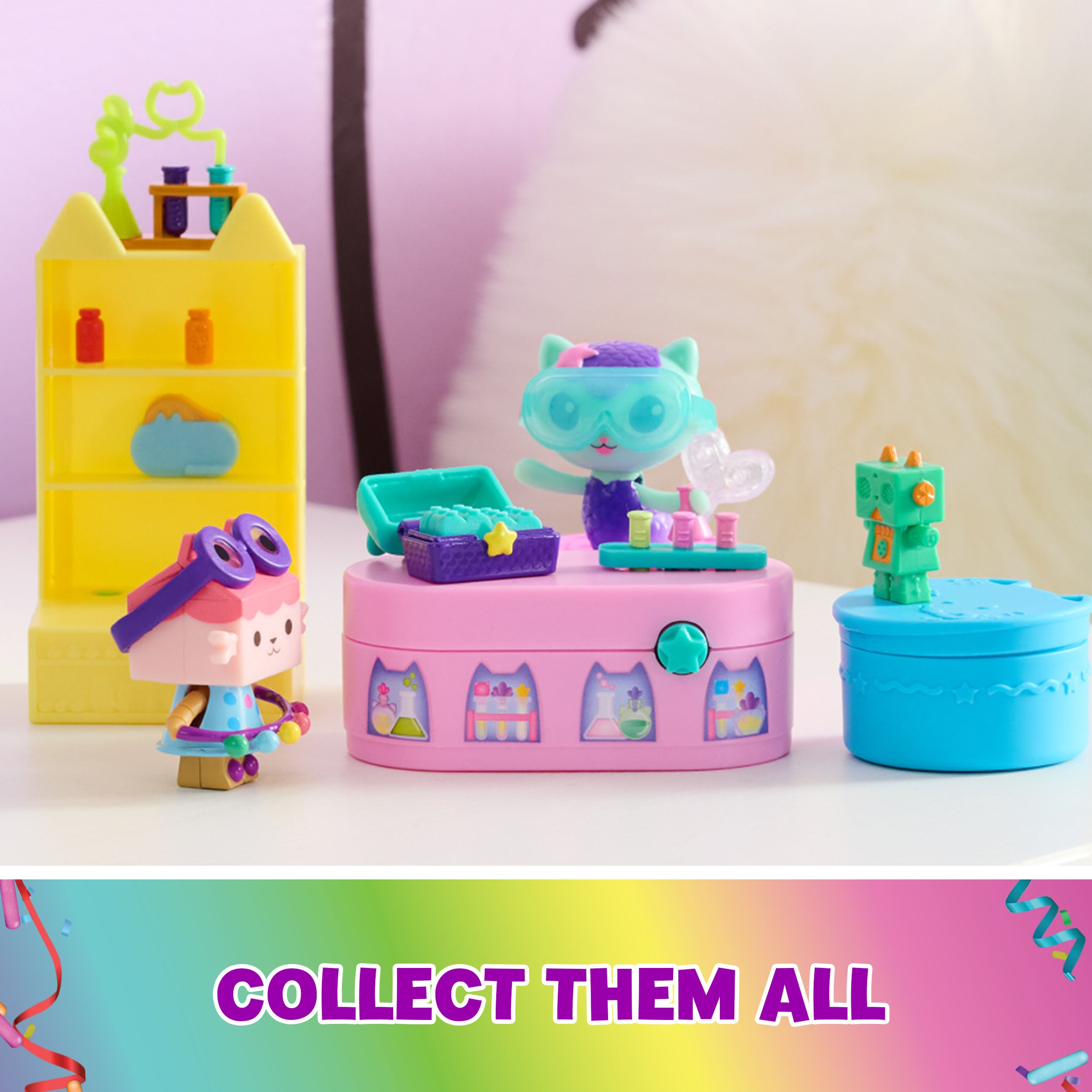 Gabby’s Dollhouse, Celebration Series MerCat Bobble Figure with Dollhouse Furniture and Accessories, Kids Toys for Girls & Boys Ages 3 and Up