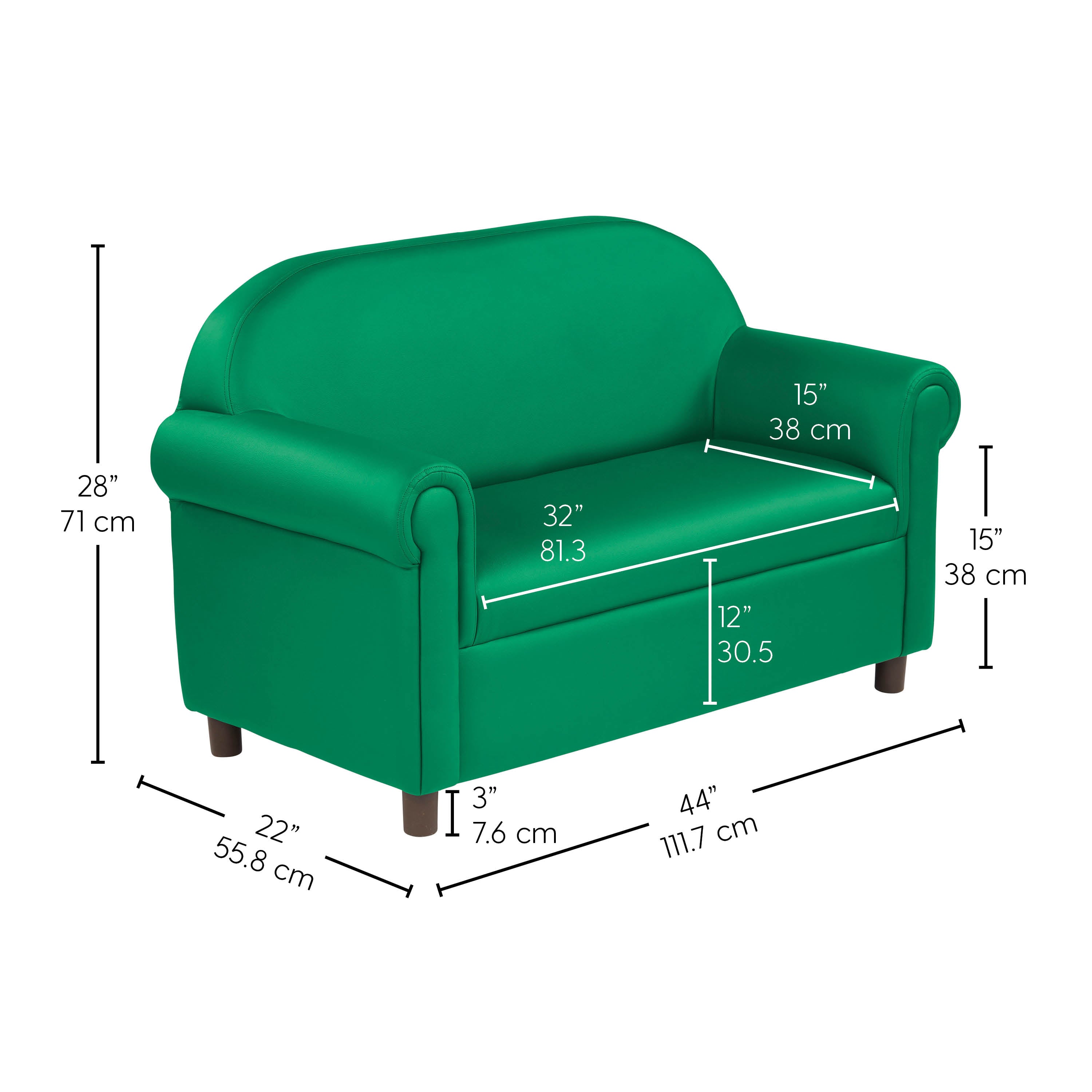 Little Lux Youth Sofa - Green