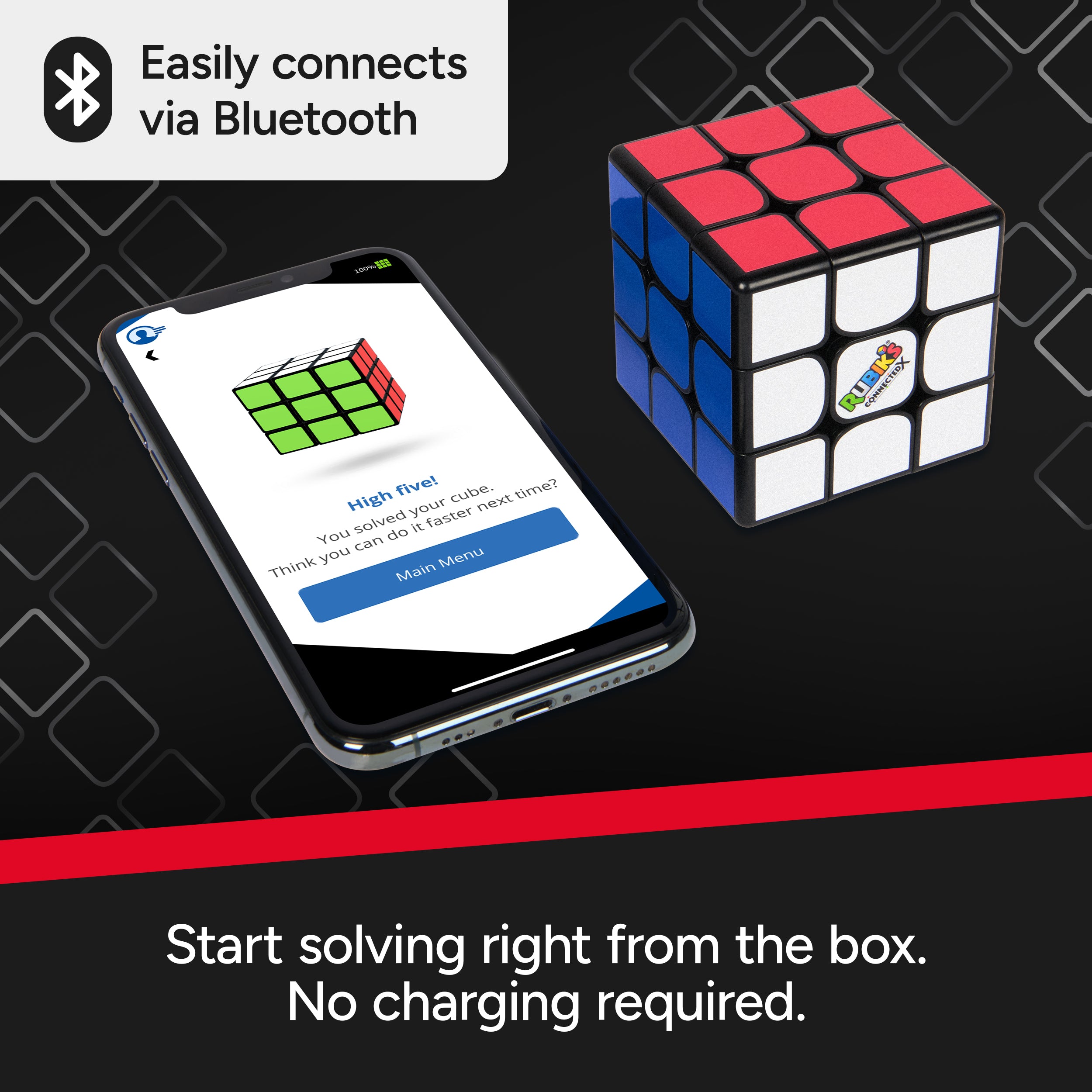 Rubik's Cube, The Official Rubik’s ConnectedX, Bluetooth-Enabled 3x3 Speed Cube with Guided Learning App for Beginners, Brain Teaser Fidget Toy & Puzzle for Adults, Teens, & Kids, for Ages 8 & Up