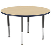 48" Round T-Molding Activity Table with Adjustable Super Legs - Maple/Navy/Black