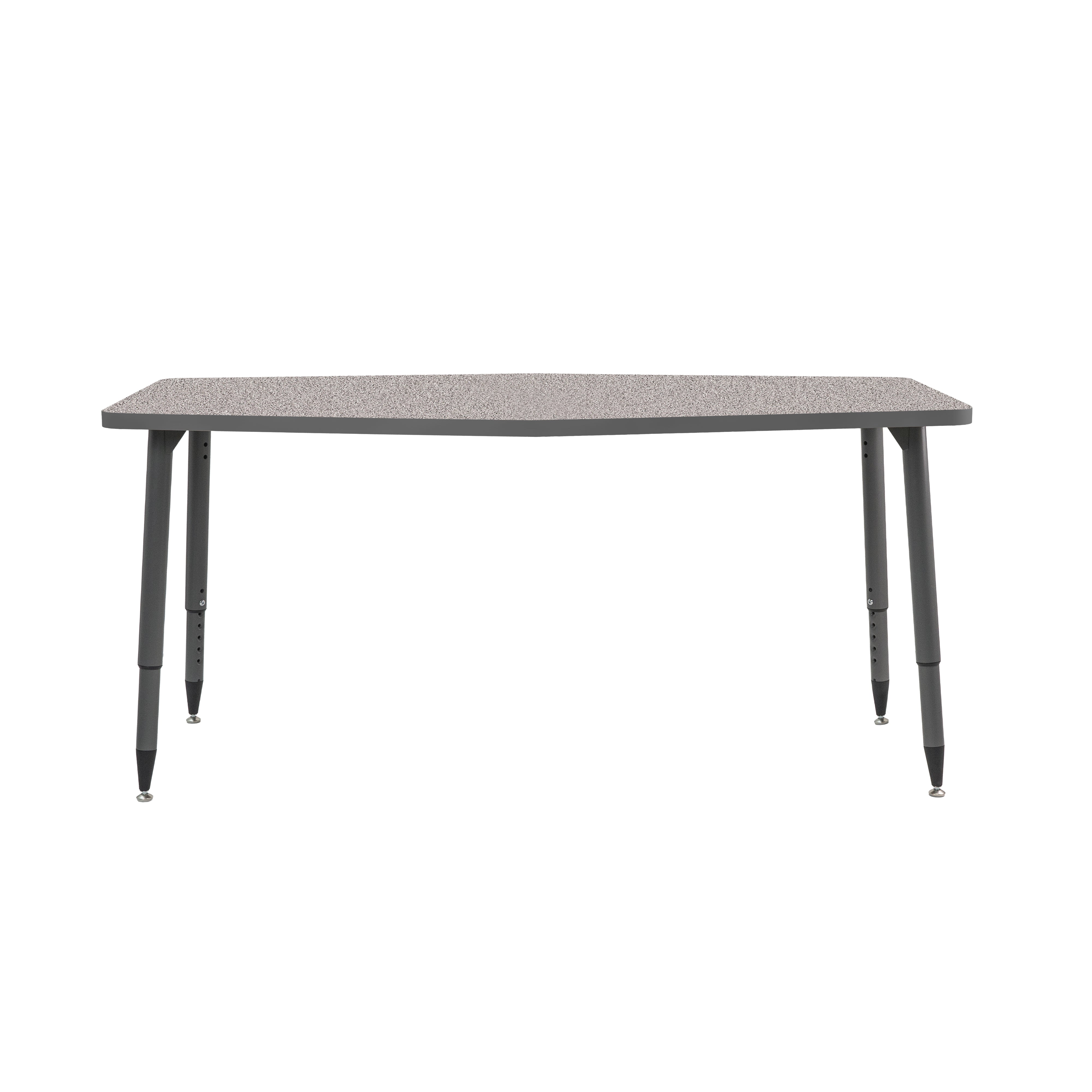 Adapte 34" x 60" Long Hexagon Thermofused Activity Table with Adjustable Tapered Legs - Gray/North Sea