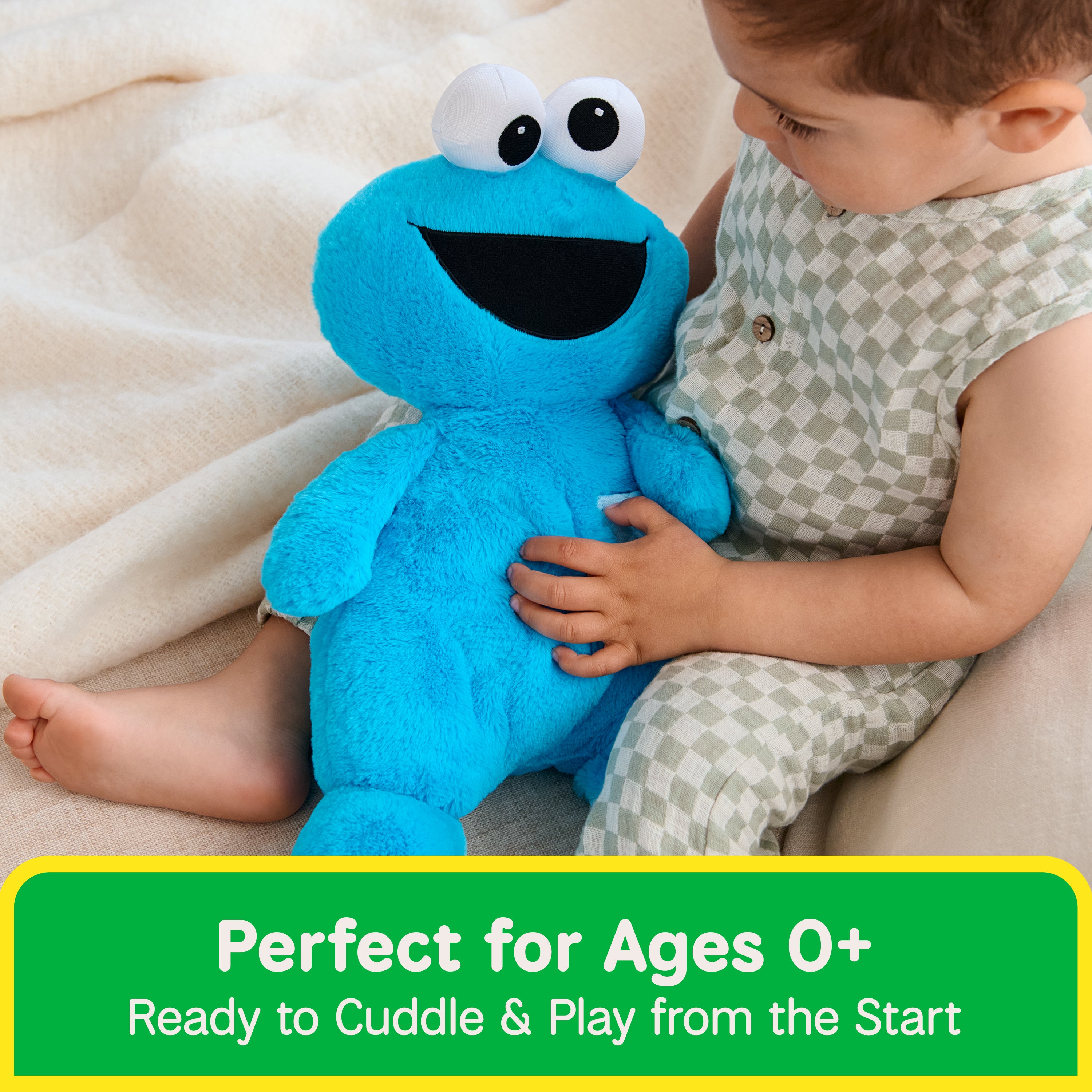 GUND Sesame Street Official Oh So Snuggly Cookie Monster Plush, Plush Muppet, Sensory Toy, Stuffed Animals for Babies and Infants, Red, 12.5”