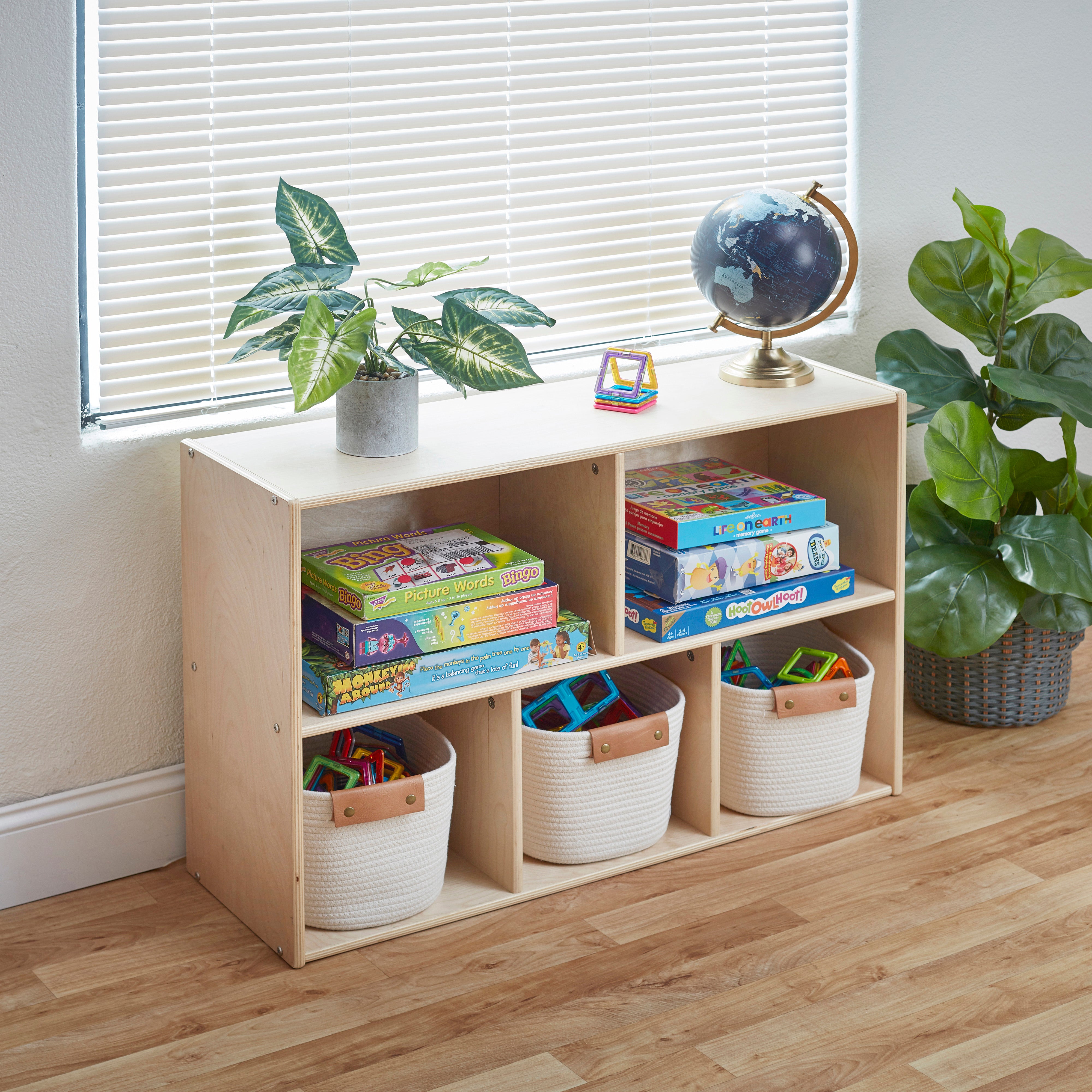 Streamline 5-Compartment Storage Cabinet 24in H - Natural