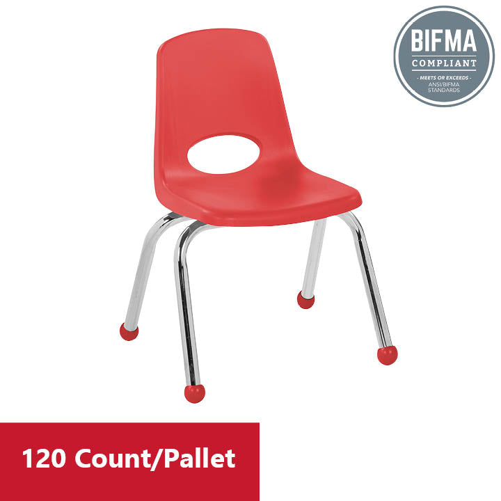 12" Stack Chair with Ball Glides - Red