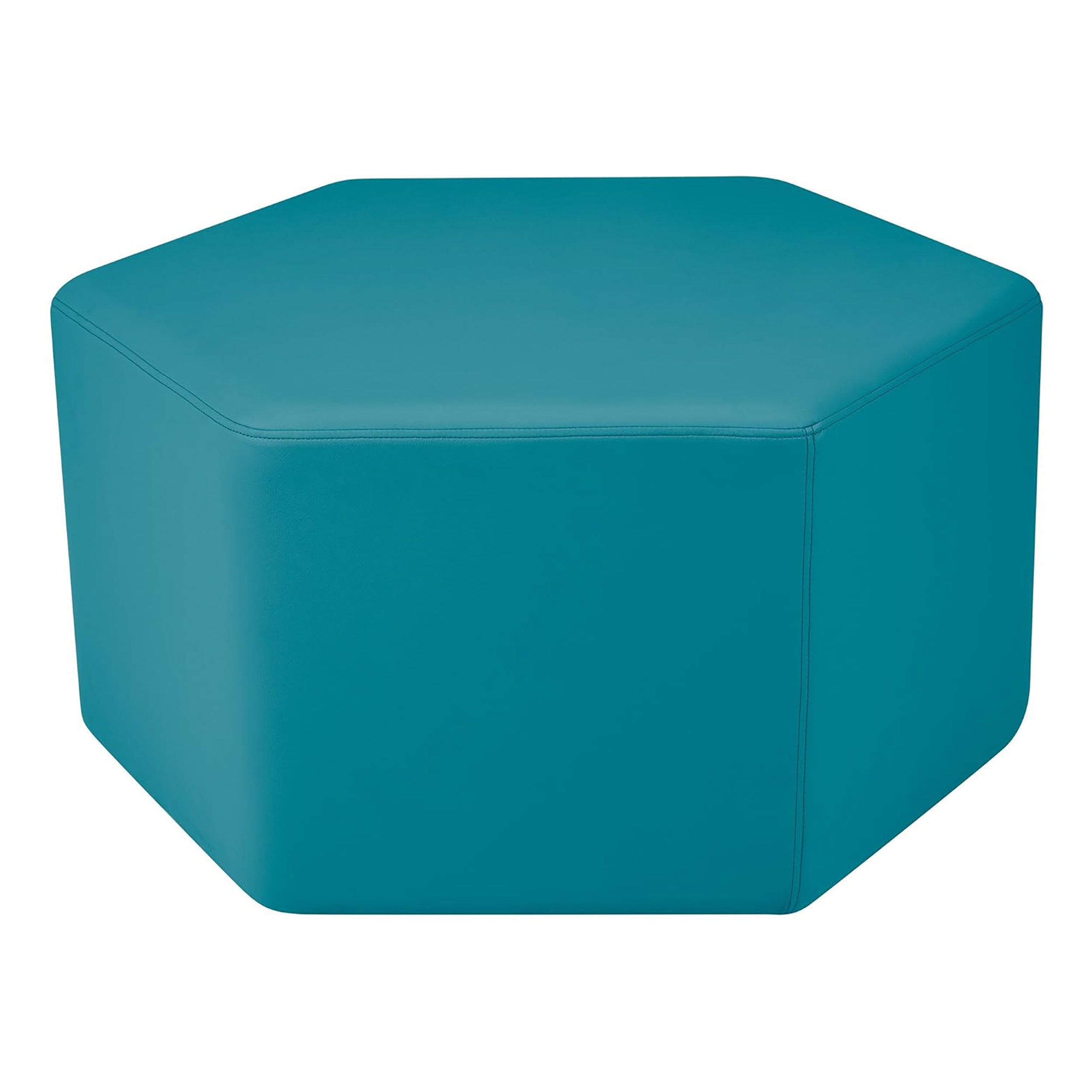 Pro Series Upholstered Hexagon Ottoman 18" Height - Teal