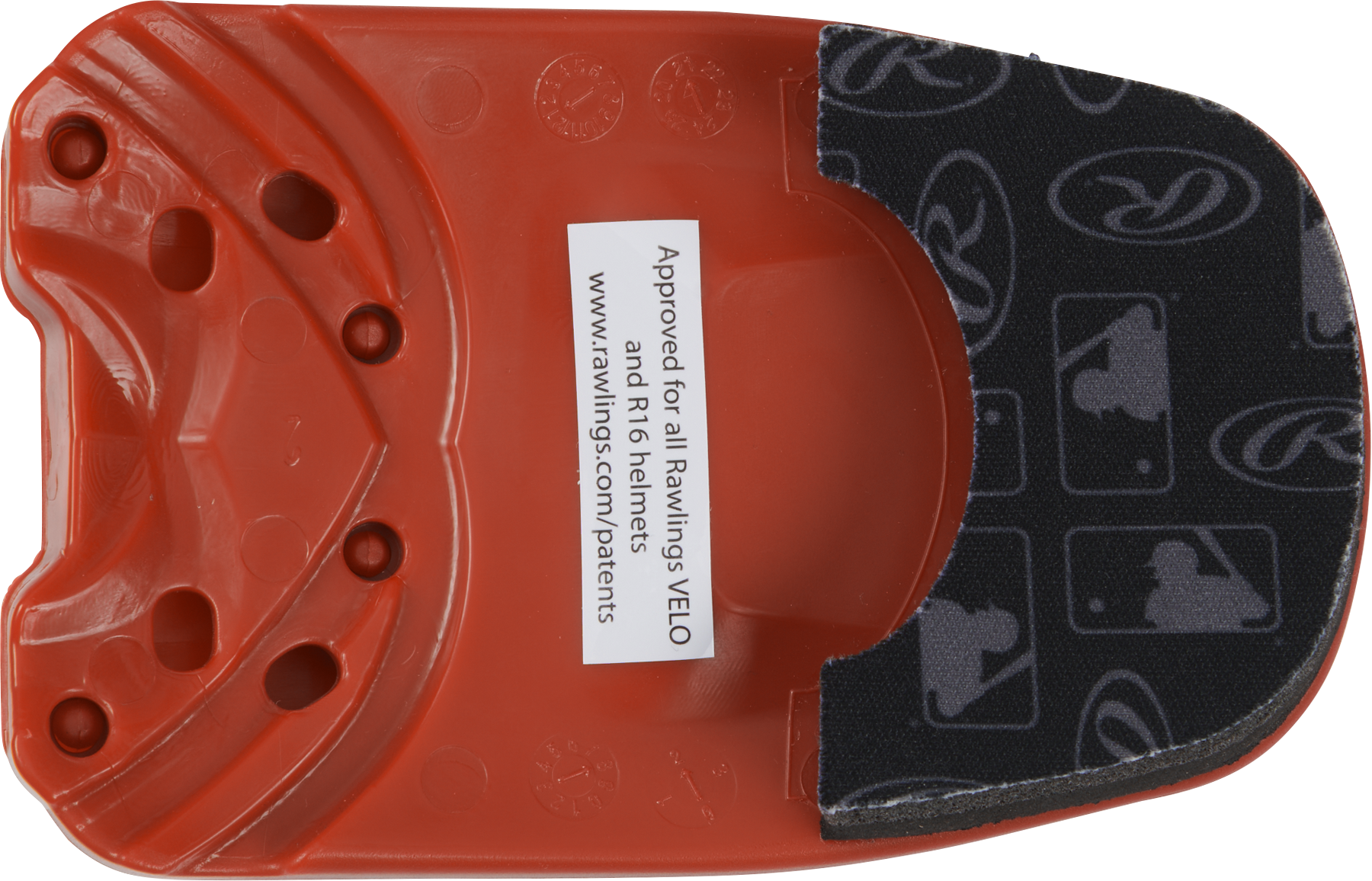 Rawlings Reversible Extension For R16 Batting Helmet - Right Handed Batter/Left Handed Batter - Burnt Orange