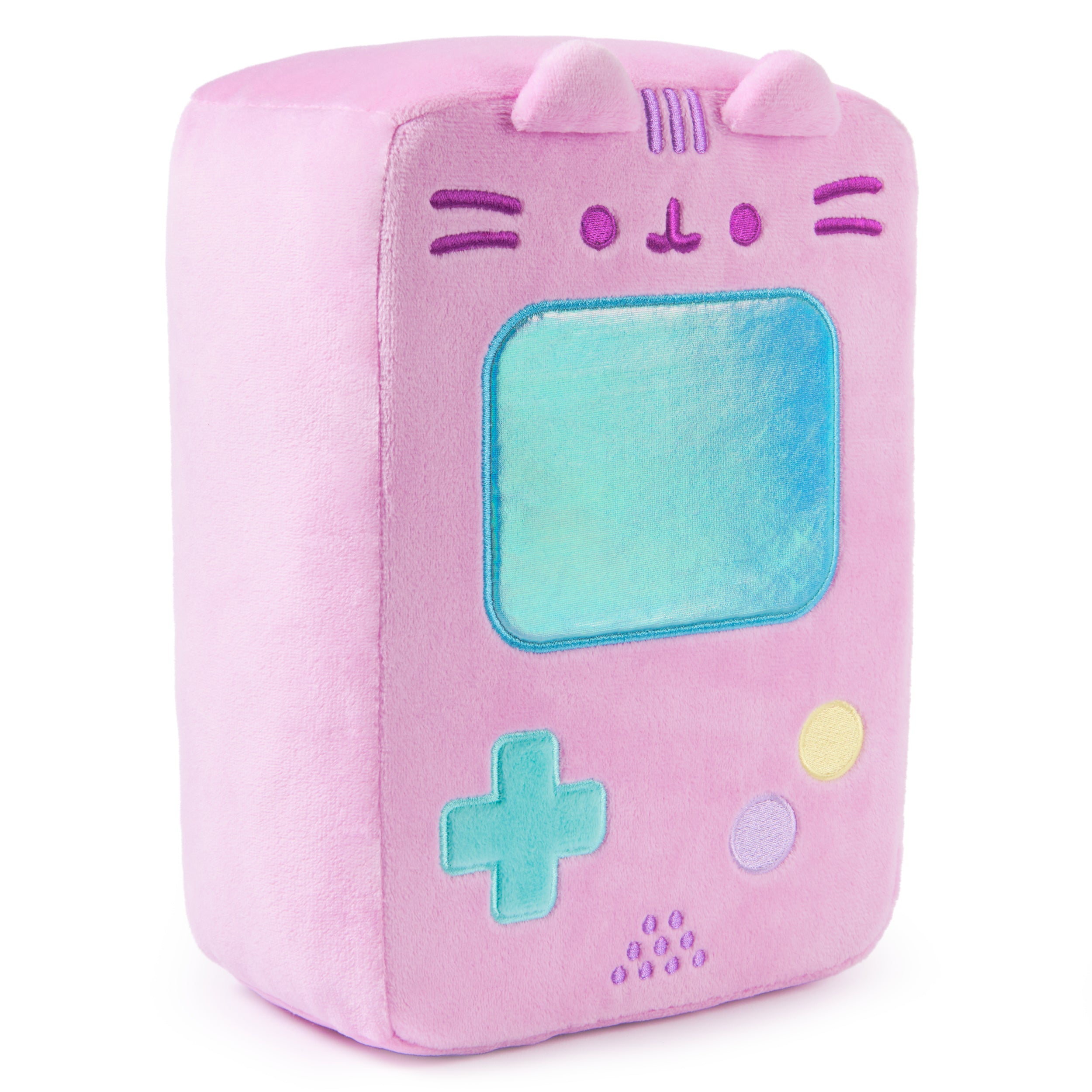 GUND Pusheen Gaming Handheld Console Plush, Squishy Toy, Collectible Plush Toy, Gaming Décor, Stuffed Animal for Ages 8 and Up, Purple, 9.5”