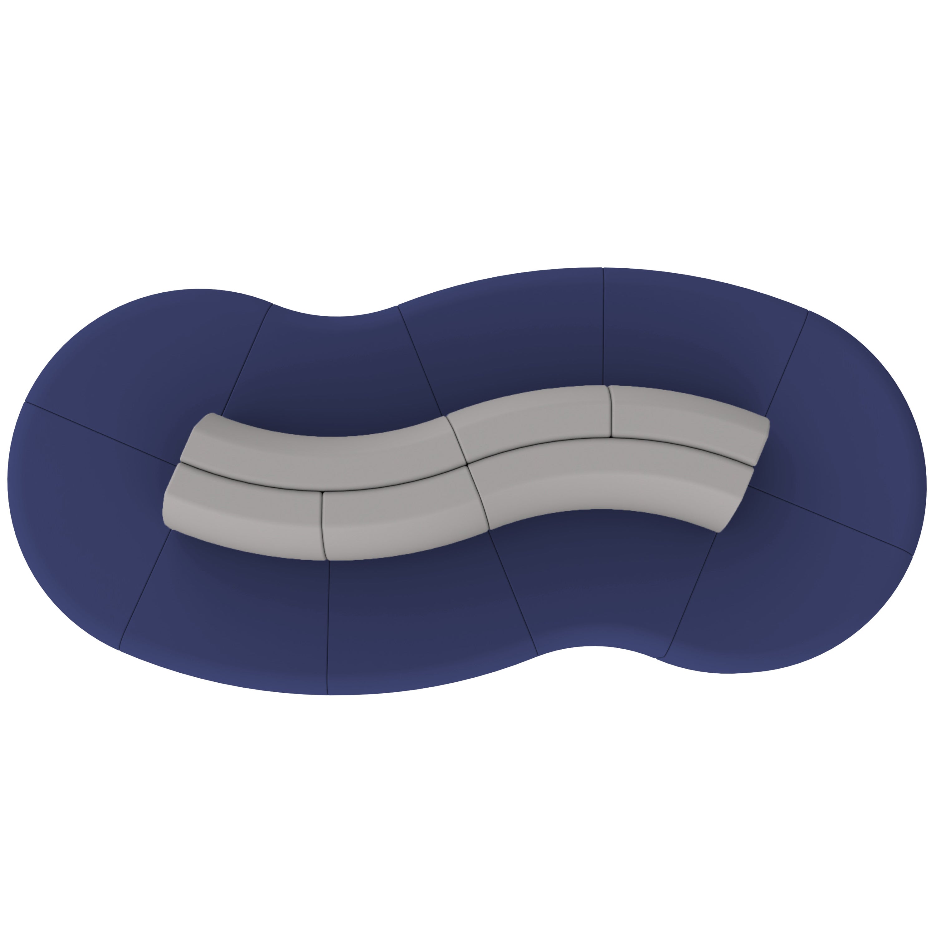 Pro Series Connect Curved Wave Seating, 10-Piece Set - Navy/Gray