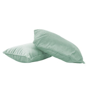 12" x 20" Rectangle Lumbar Microfiber and Faux Leather Pillow with Piping, 2-Piece - Aloe