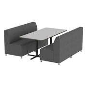 Pro Series Connect Booth with Cafe Table, 5-Piece Set - Slate Gray Crosshatch/Gray/Graphite/Black