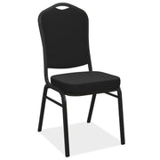 OfficeSource Reese High Back Stacking Banquet Chair With Black Metal Frame - Black Fabric