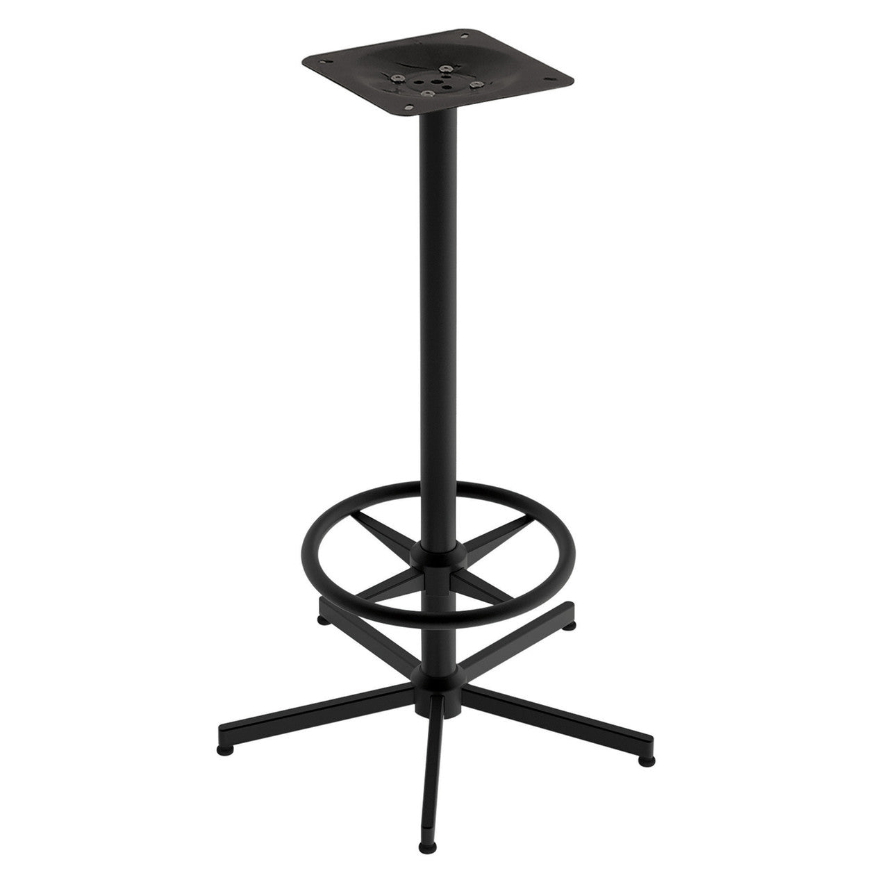 OfficeSource Robust Outdoor Cafe Height X Table Base with Footring - Black
