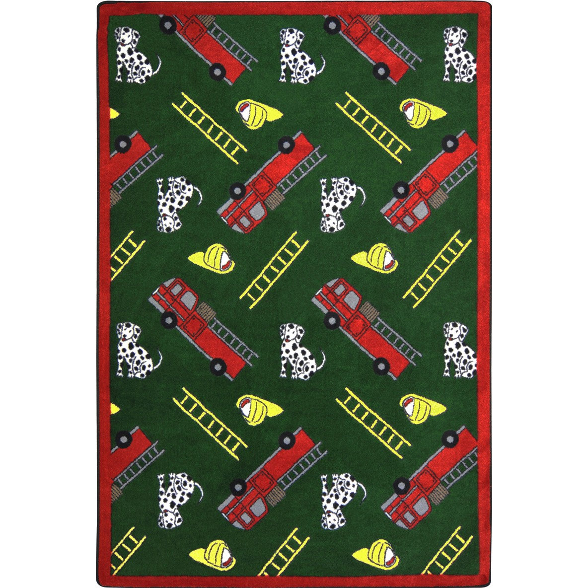 Hook and Ladder 5'4" x 7'8" area rug in color Green