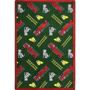 Hook and Ladder 7'8" x 10'9" area rug in color Green