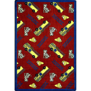 Hook and Ladder 7'8" x 10'9" area rug in color Red