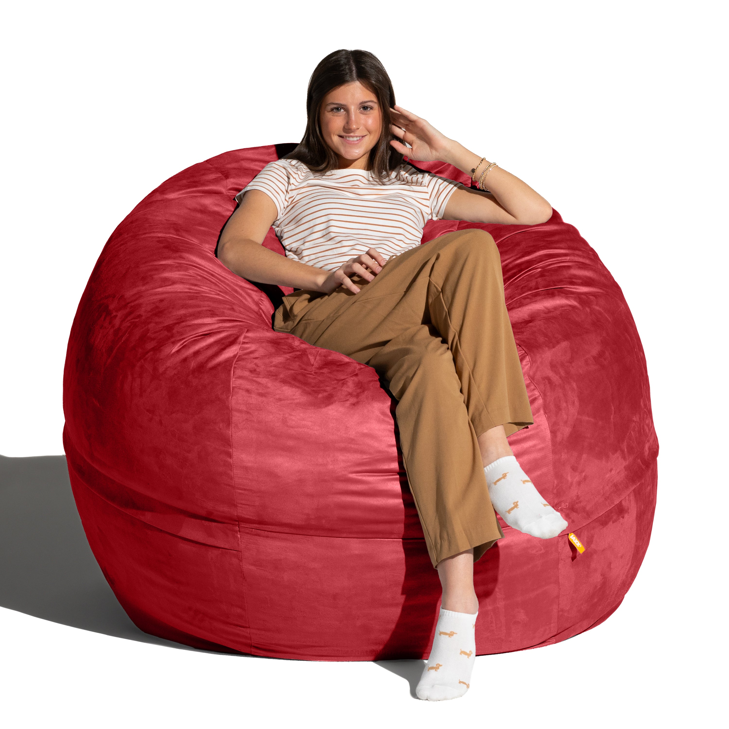 Jaxx Saxx 5 Foot Large Bean Bag w/ Removable Cover, Mandarin