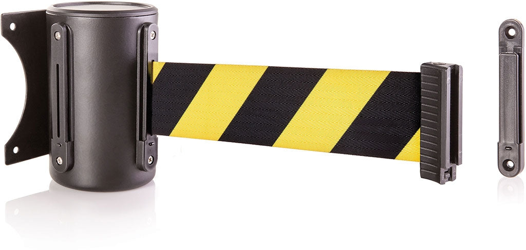 Black Steel Mount ‐ 13' Belt ‐ Yellow/Black Chevron
