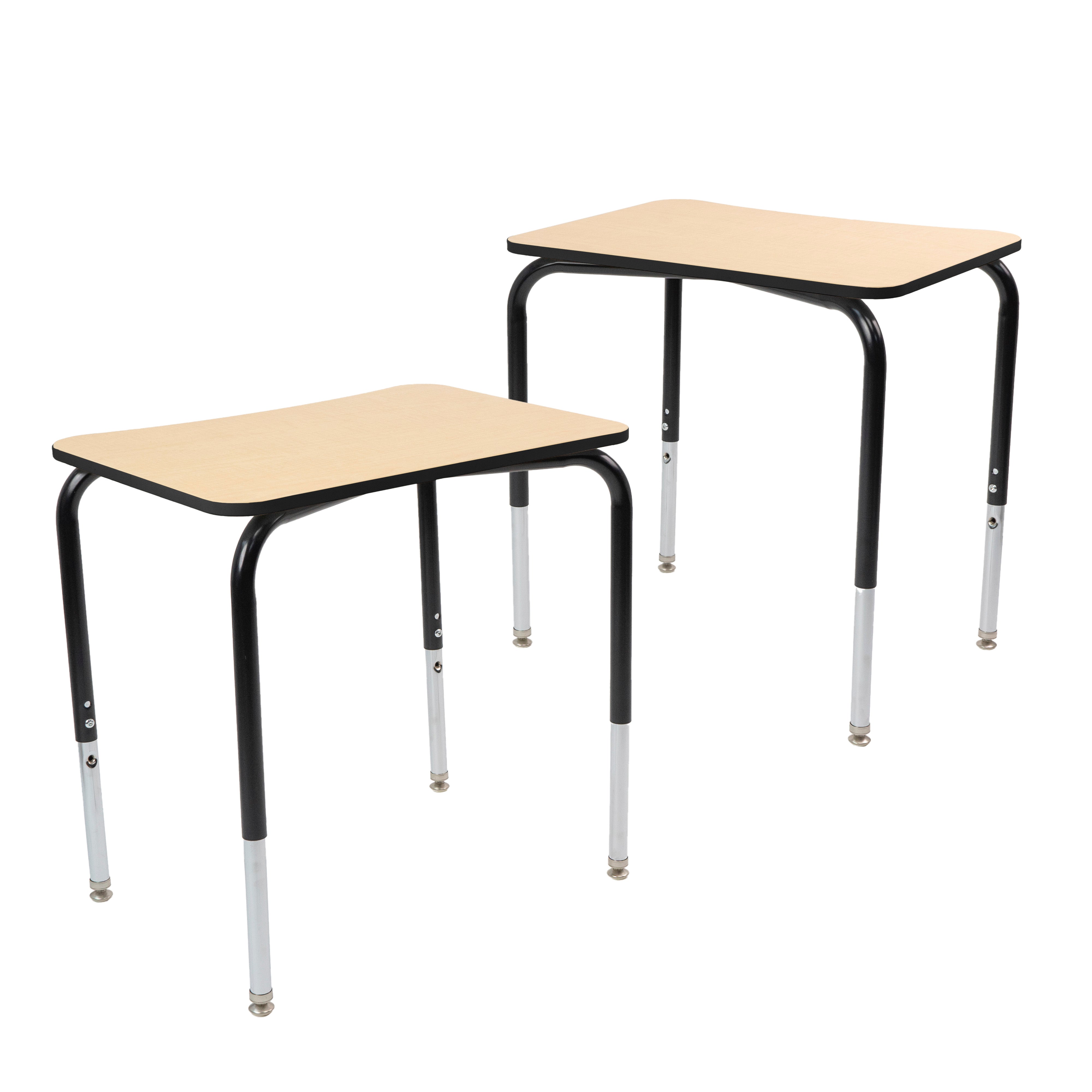 18" x 24" Belly Curve Open Front Desk, 2-pack - Maple/Black