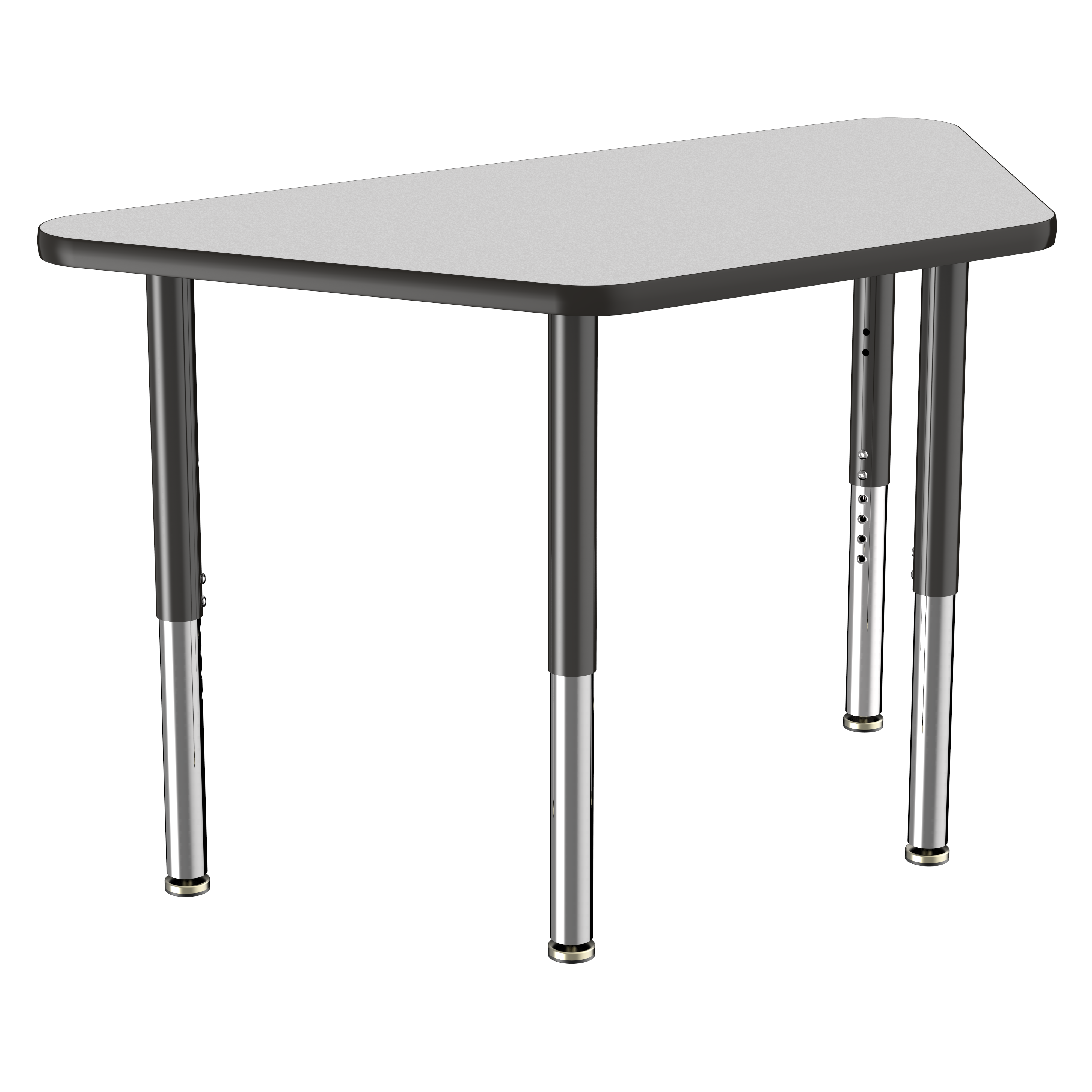 24" x 48" Trapezoid T-Molding Activity Table with Adjustable Super Legs - Gray/Black