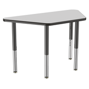 24" x 48" Trapezoid T-Molding Activity Table with Adjustable Super Legs - Gray/Black