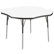 48" x 48" Clover Dry-Erase Activity Table with Adjustable Standard Swivel Glide Legs - Whiteboard/Black