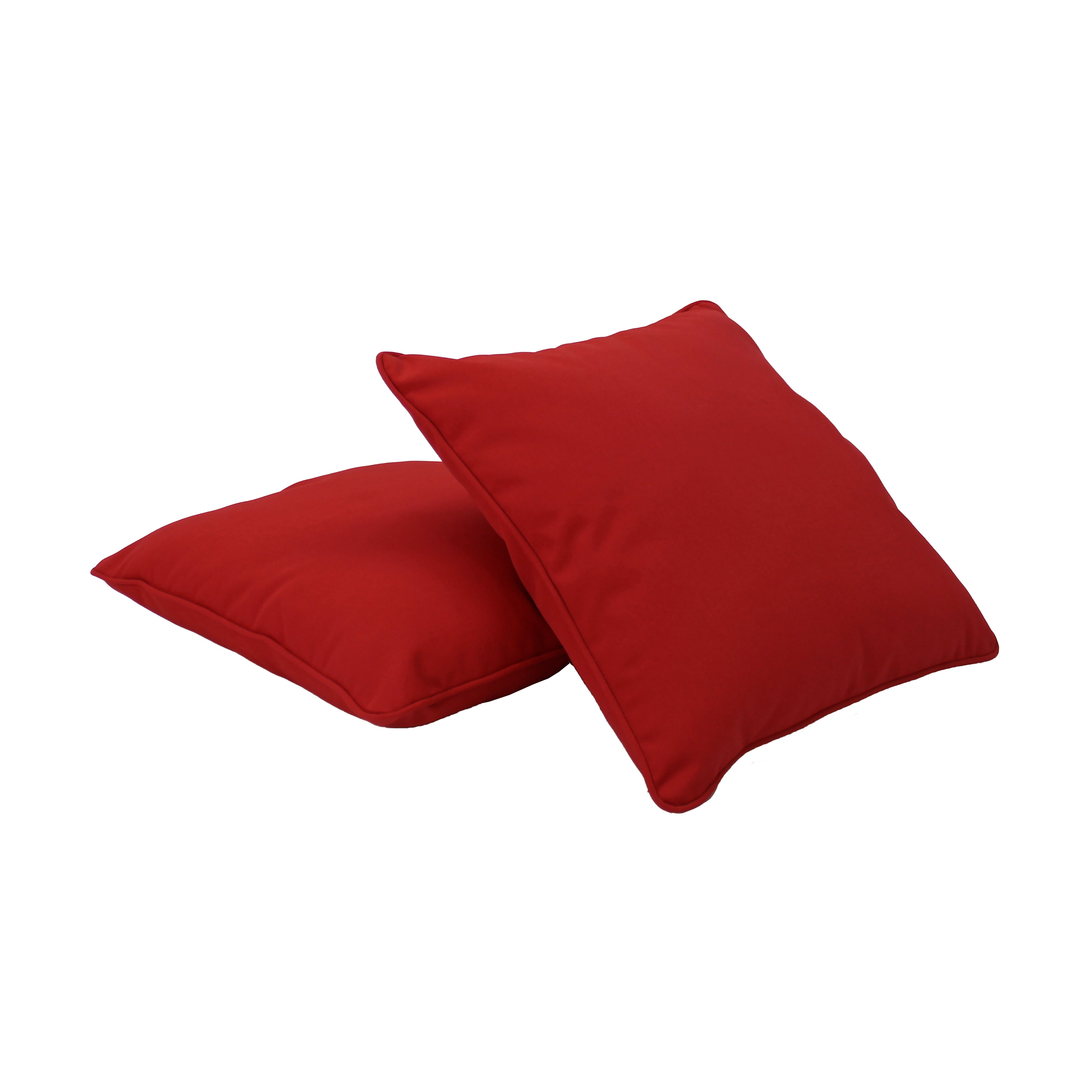 Presidio 15" x 15" Square Indoor/Outdoor Pillow with Piping, 2-Piece - Red