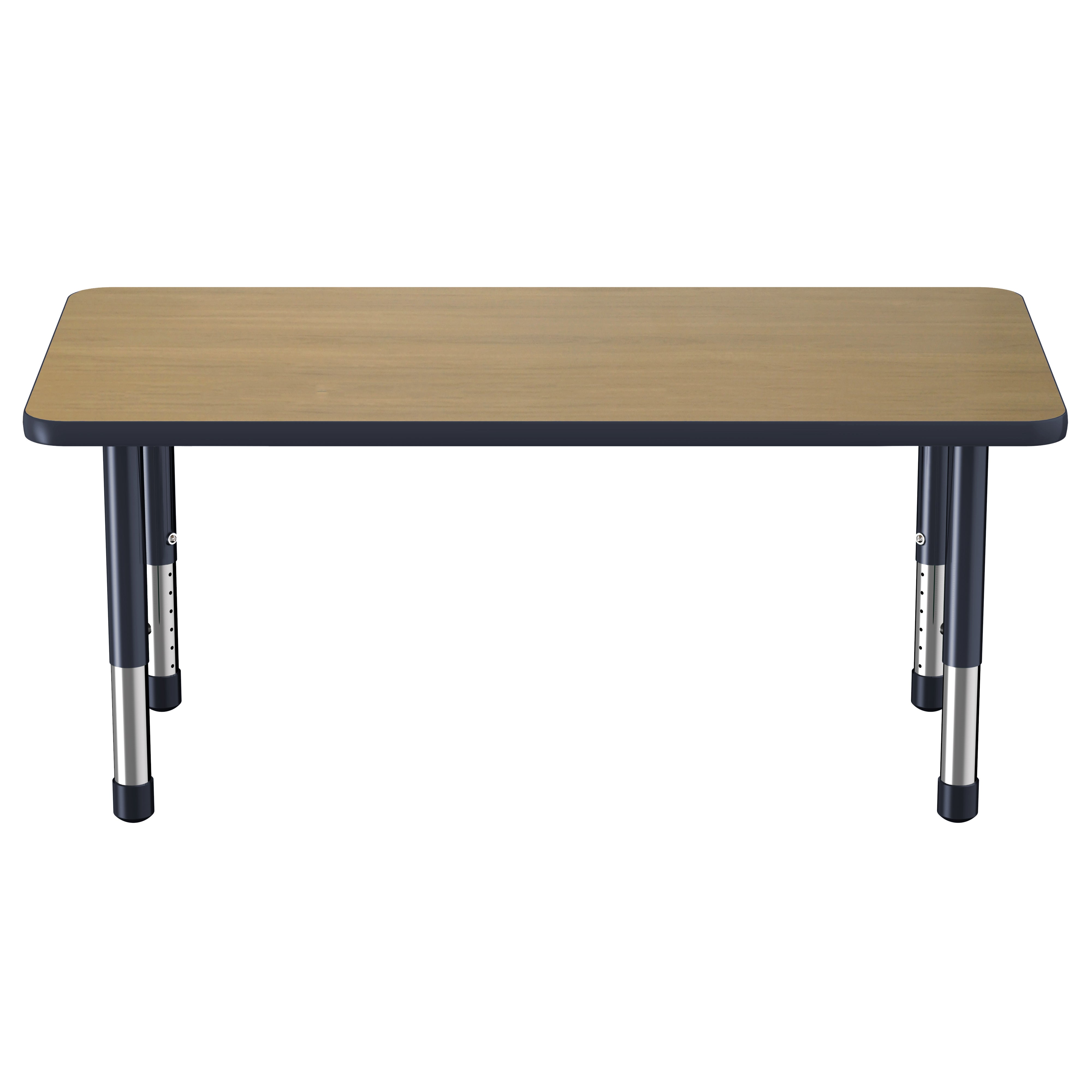 24" x 48" Rectangle Thermofused Activity Table with Adjustable Chunky Legs - Pasadena Oak/Navy