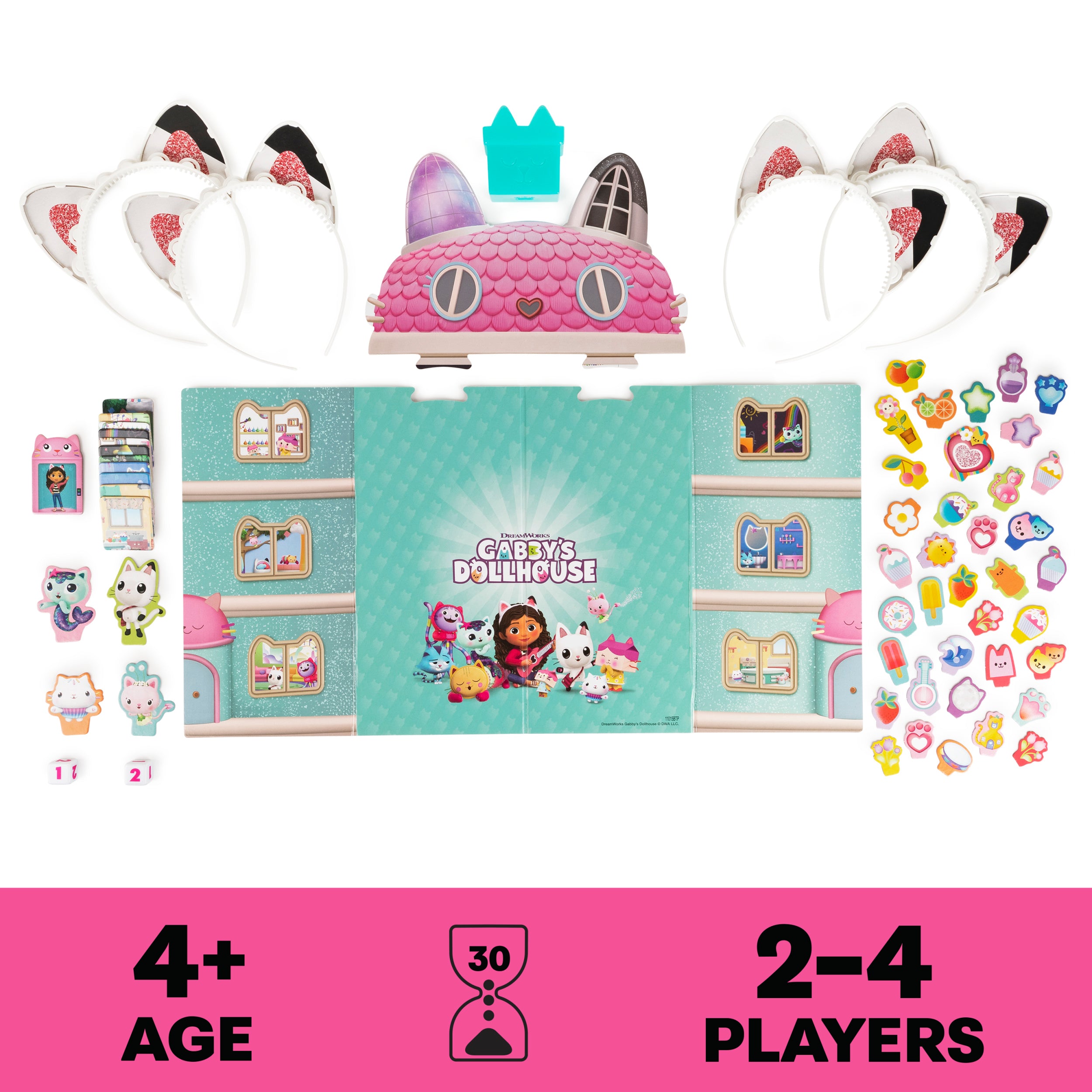 Spin Master Games, Gabby’s Dollhouse, Meow-mazing Board Game, Board Game for Kids, Family Games, Preschool Game for Families & Kids Ages 4+