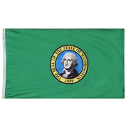 Washington State Flag 3x5 ft. Nylon SolarGuard Nyl-Glo 100% Made in USA to Official State Design Specifications.