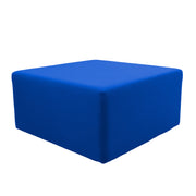 Outdoor 36" Square Ottoman with Sunbrella®, 18" H - Canvas Pacific Blue
