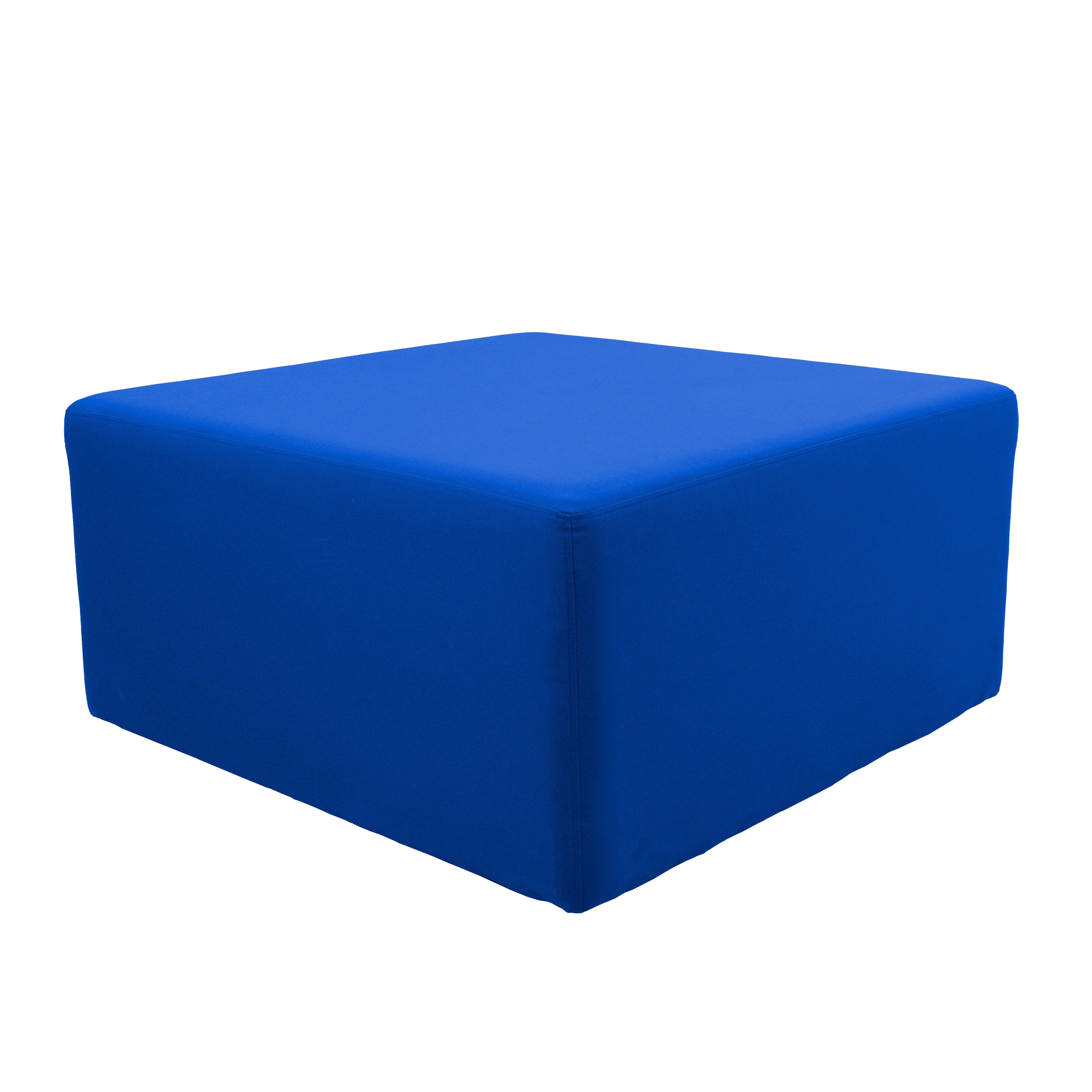 Outdoor 36" Square Ottoman with Sunbrella®, 18" H - Canvas Pacific Blue
