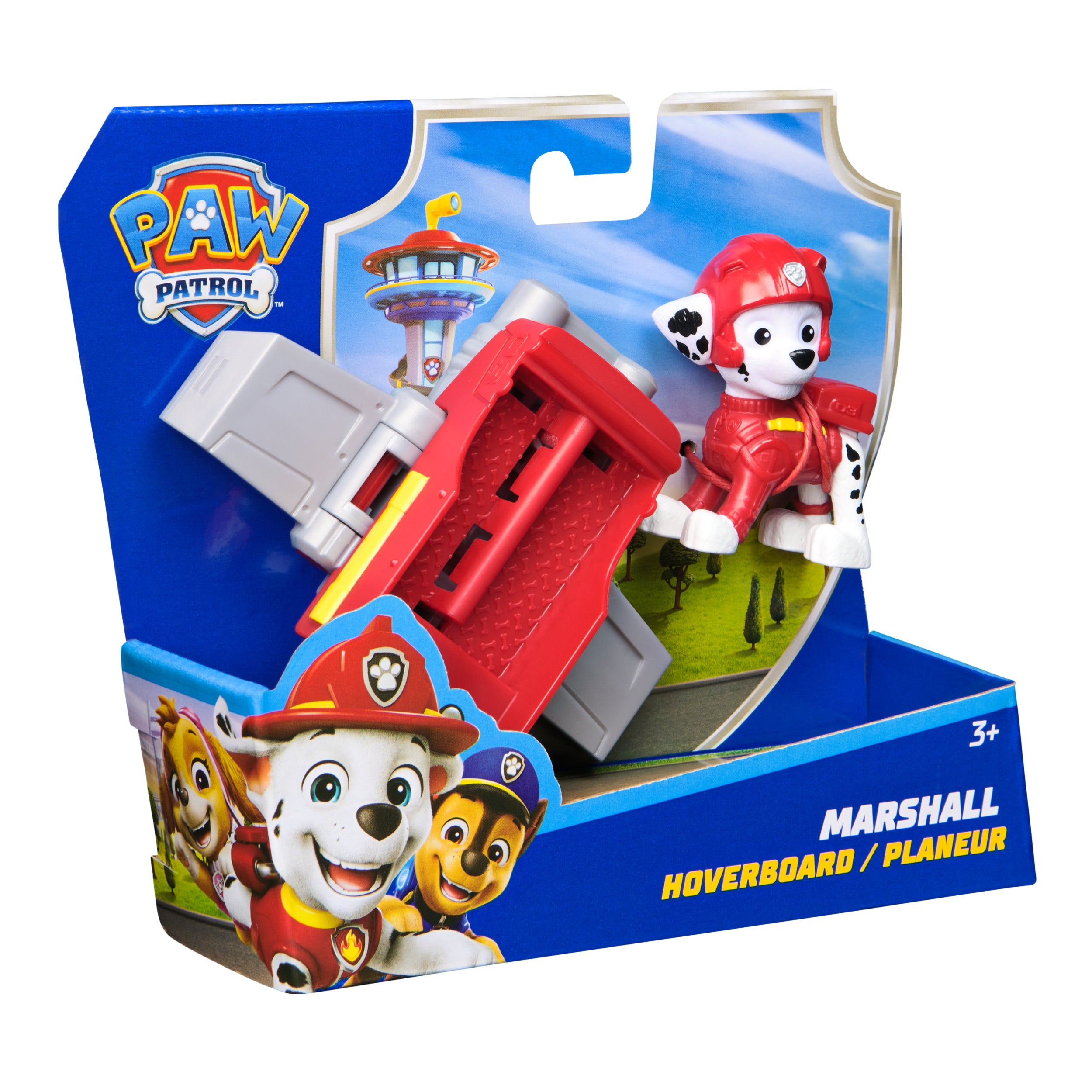 PAW Patrol: Action Pups Marshall Action Figure & Hoverboard Airplane Toy with Foldable Wings, Kids Toys for Boys & Girls Ages 3 and up