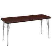 24" x 72" Rectangle La Madera Activity Table with Standard Legs - Walnut/Silver