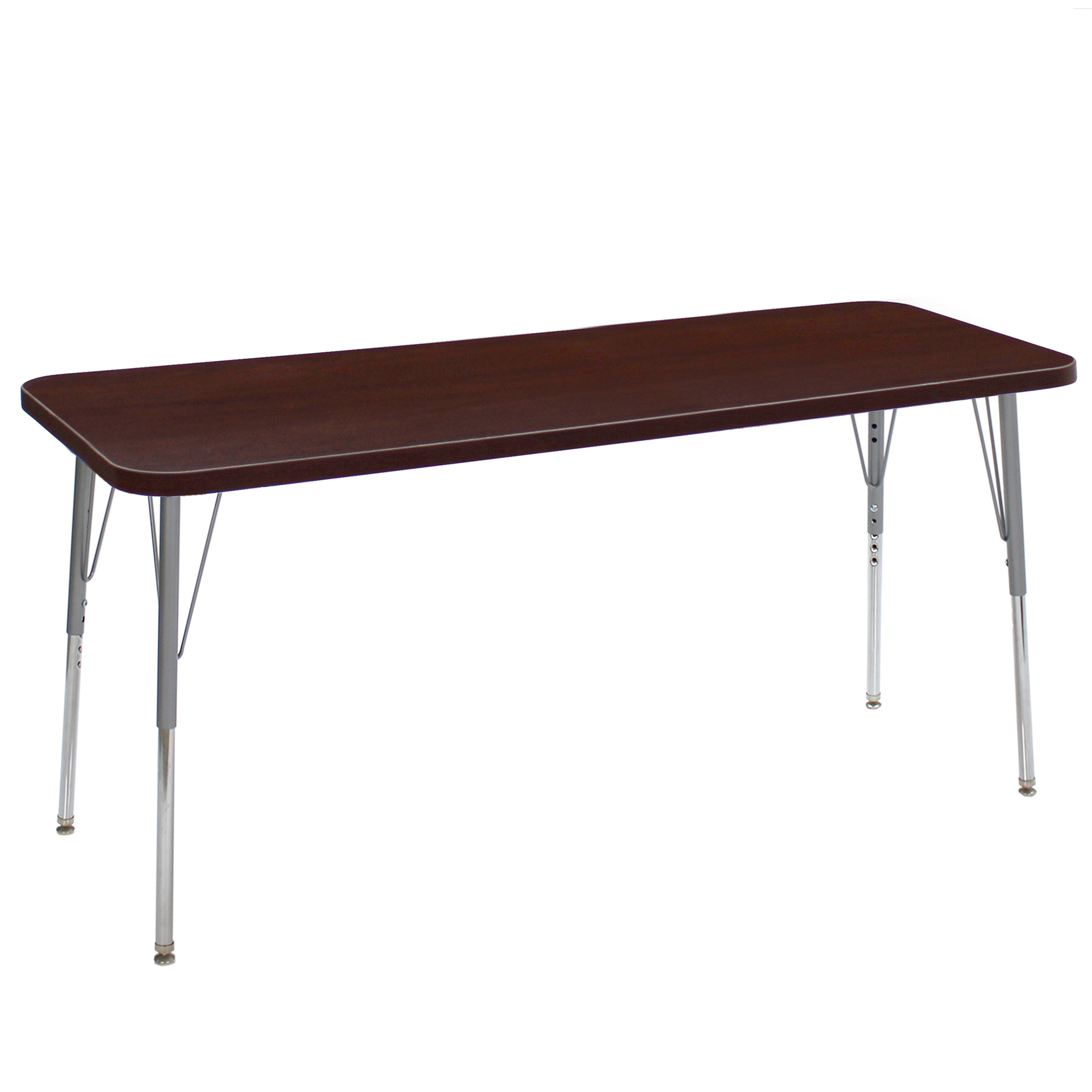 24" x 72" Rectangle La Madera Activity Table with Standard Legs - Walnut/Silver