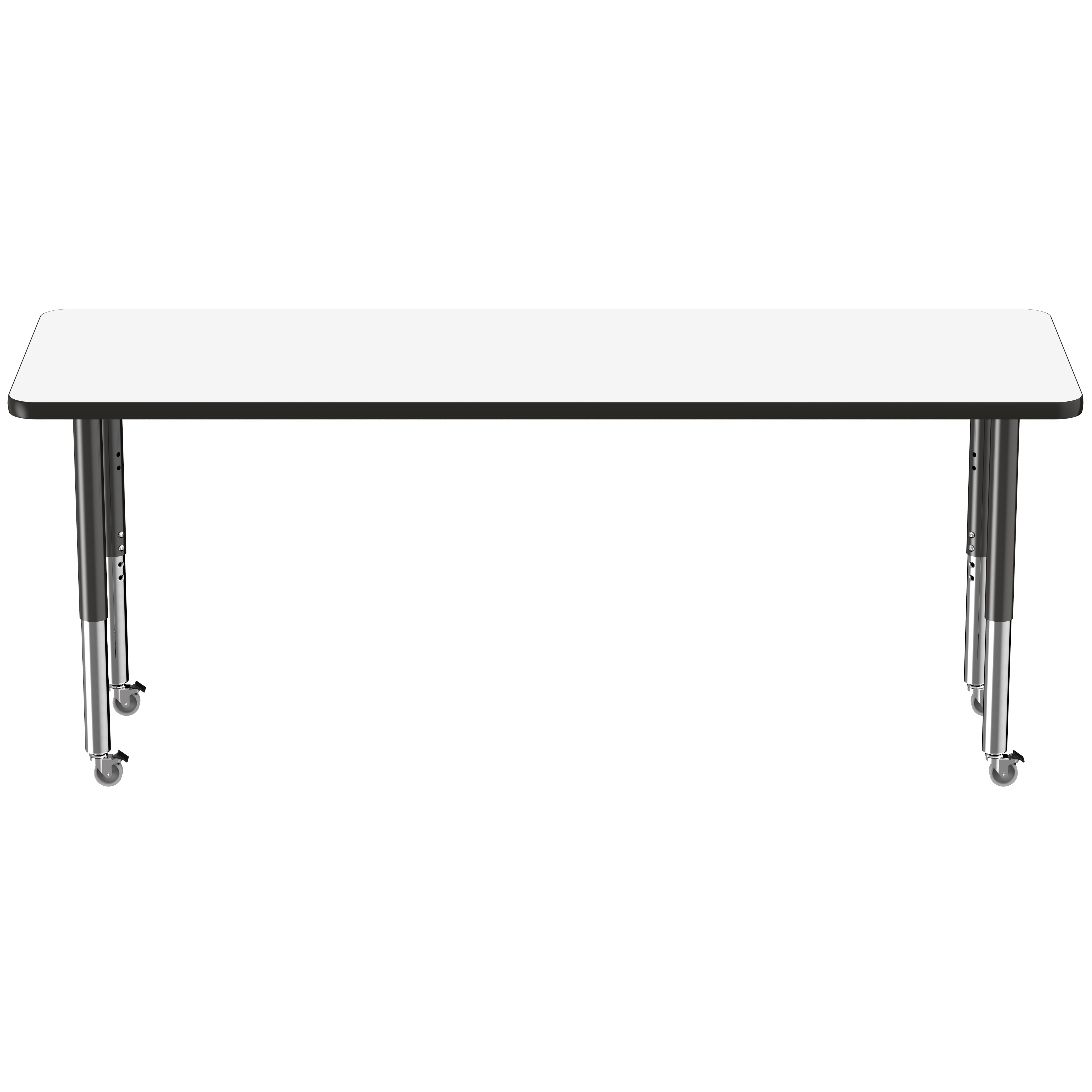 24" x 72" Rectangle Dry-Erase Activity Table with Adjustable Super Legs - Whiteboard/Black