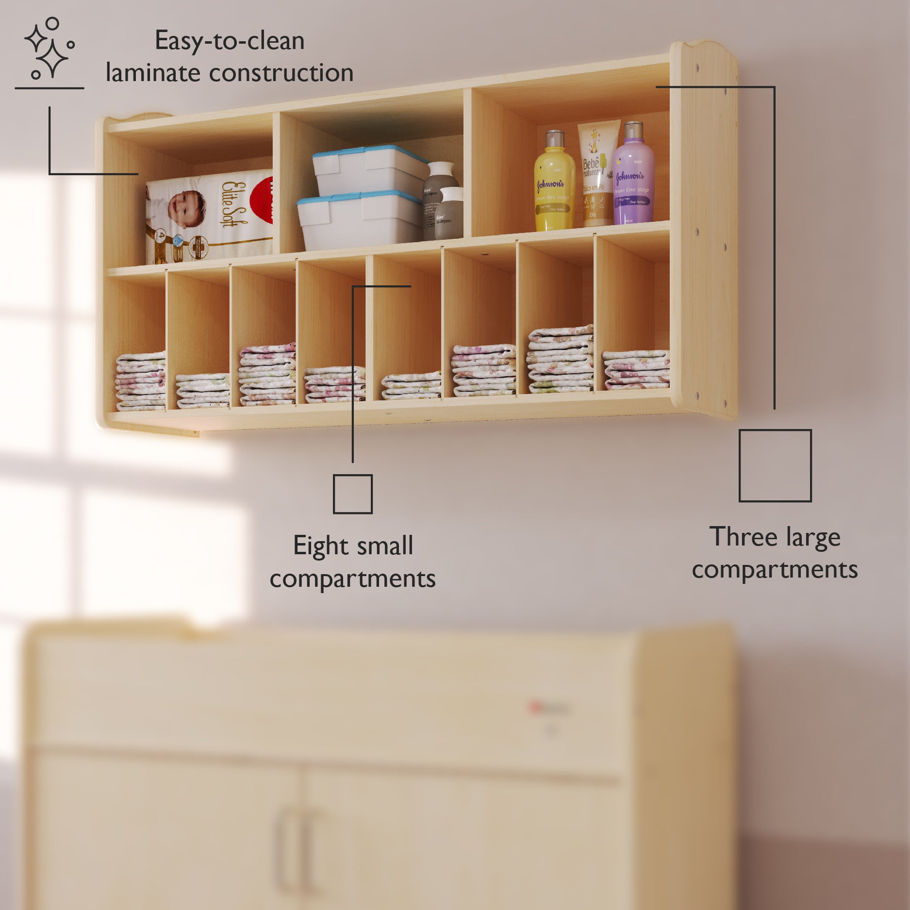 Wall Mounted Diaper Organizer