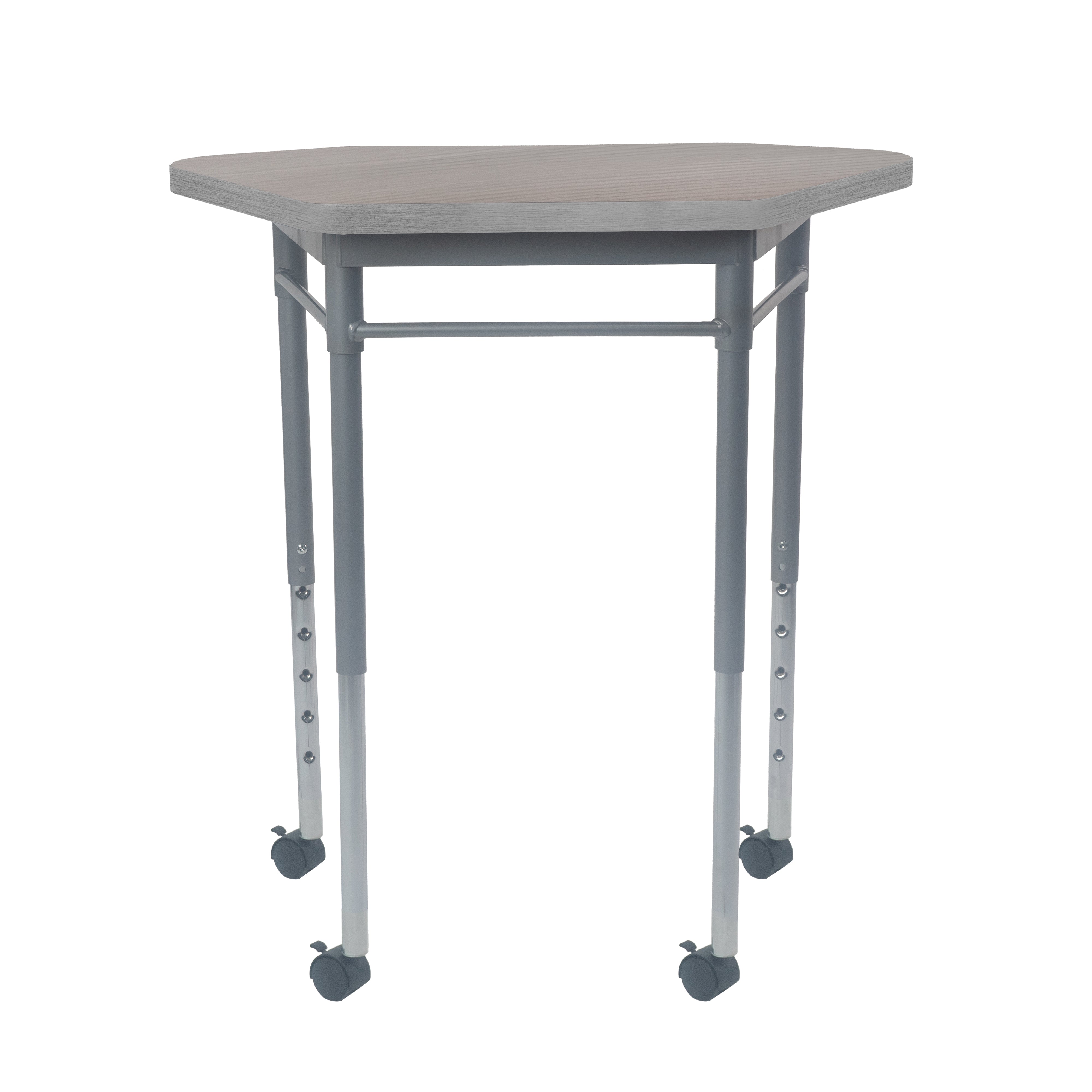 Collaborative Trap Desk - Light Gray Wood/Silver