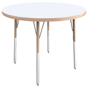 36" Round Dry-Erase Activity Table with Adjustable Standard Swivel Glide Legs - Whiteboard/Sand