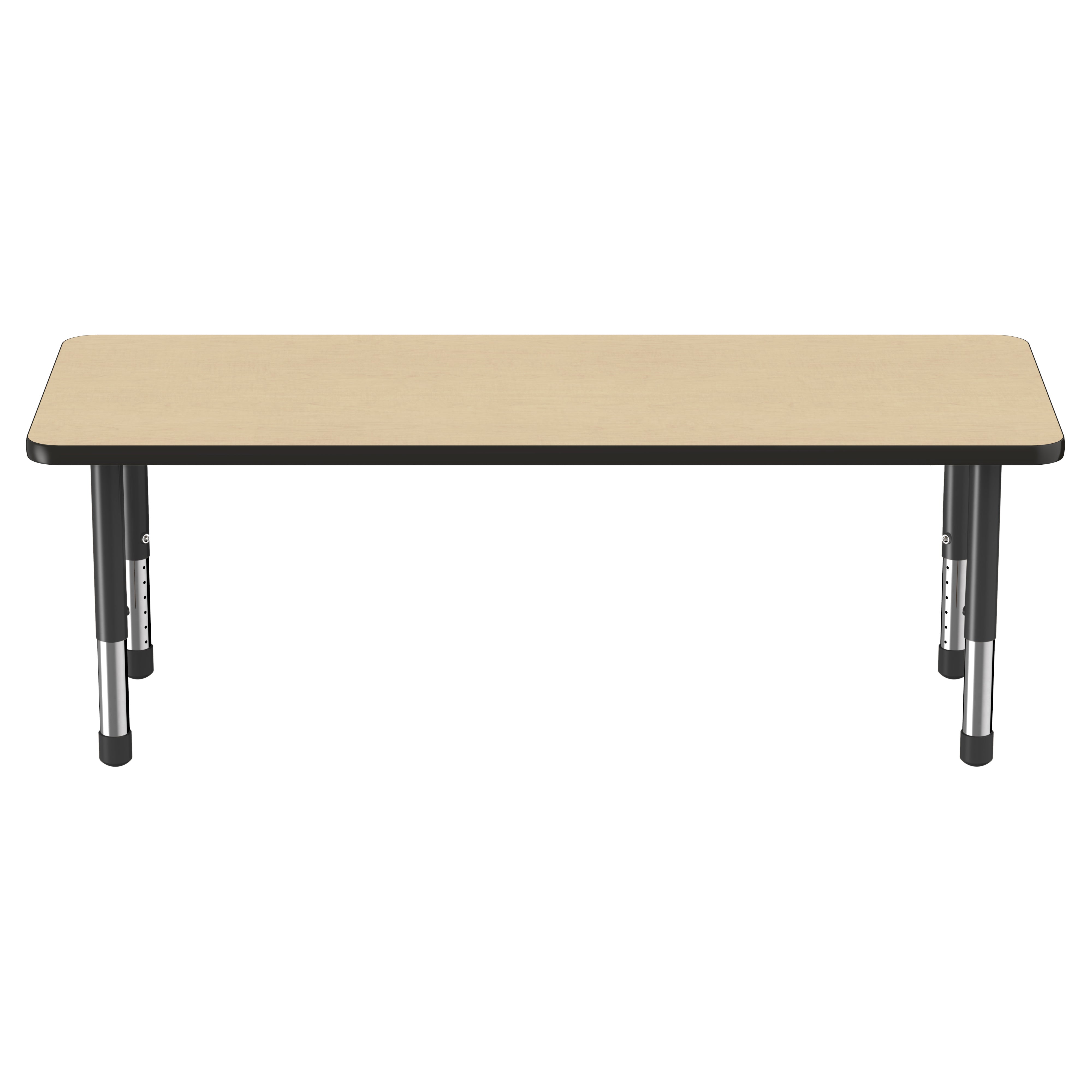 24" x 60" Rectangle Thermofused Activity Table with Adjustable Chunky Legs - Maple/Black