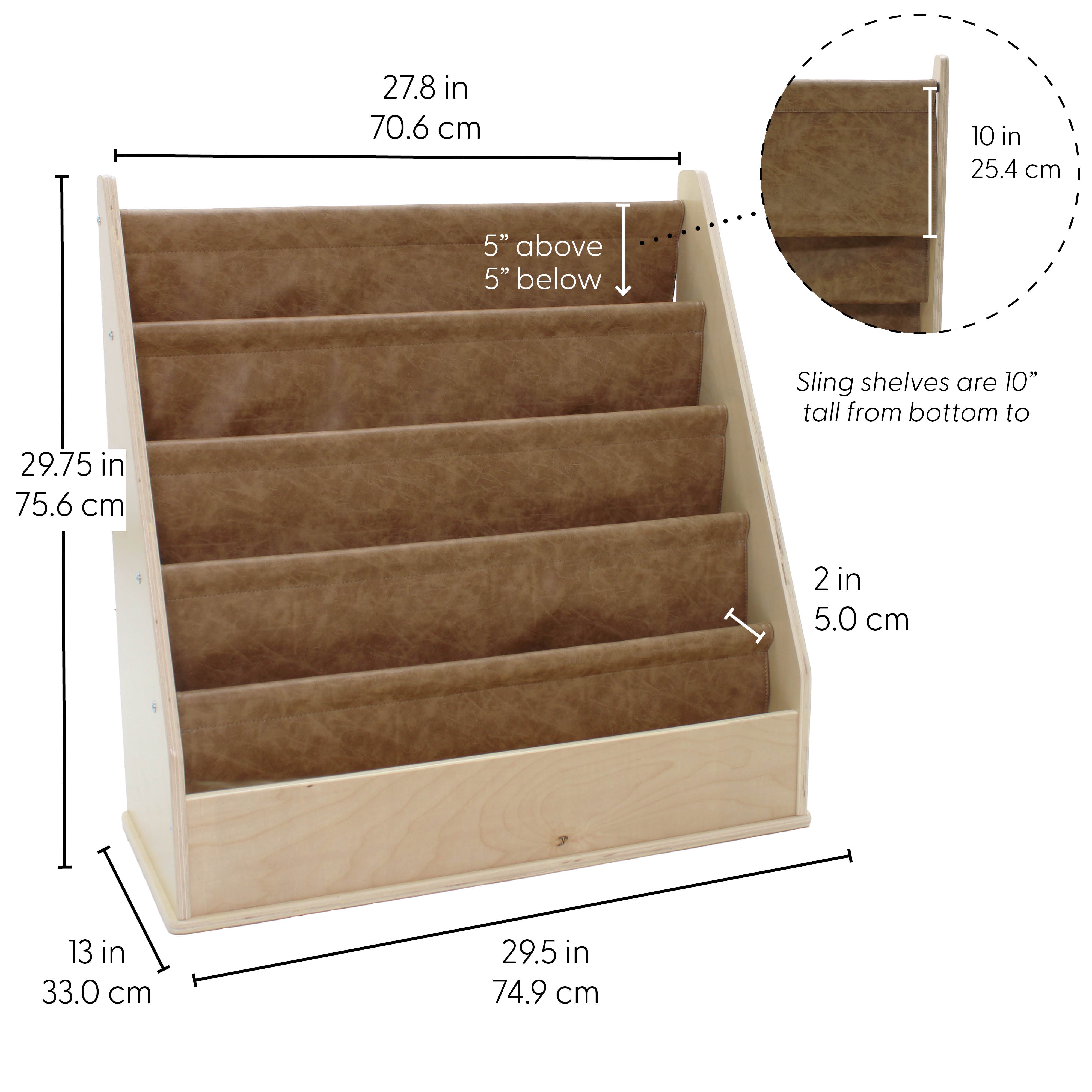 Rustic Birch Sling Book Display - Walnut