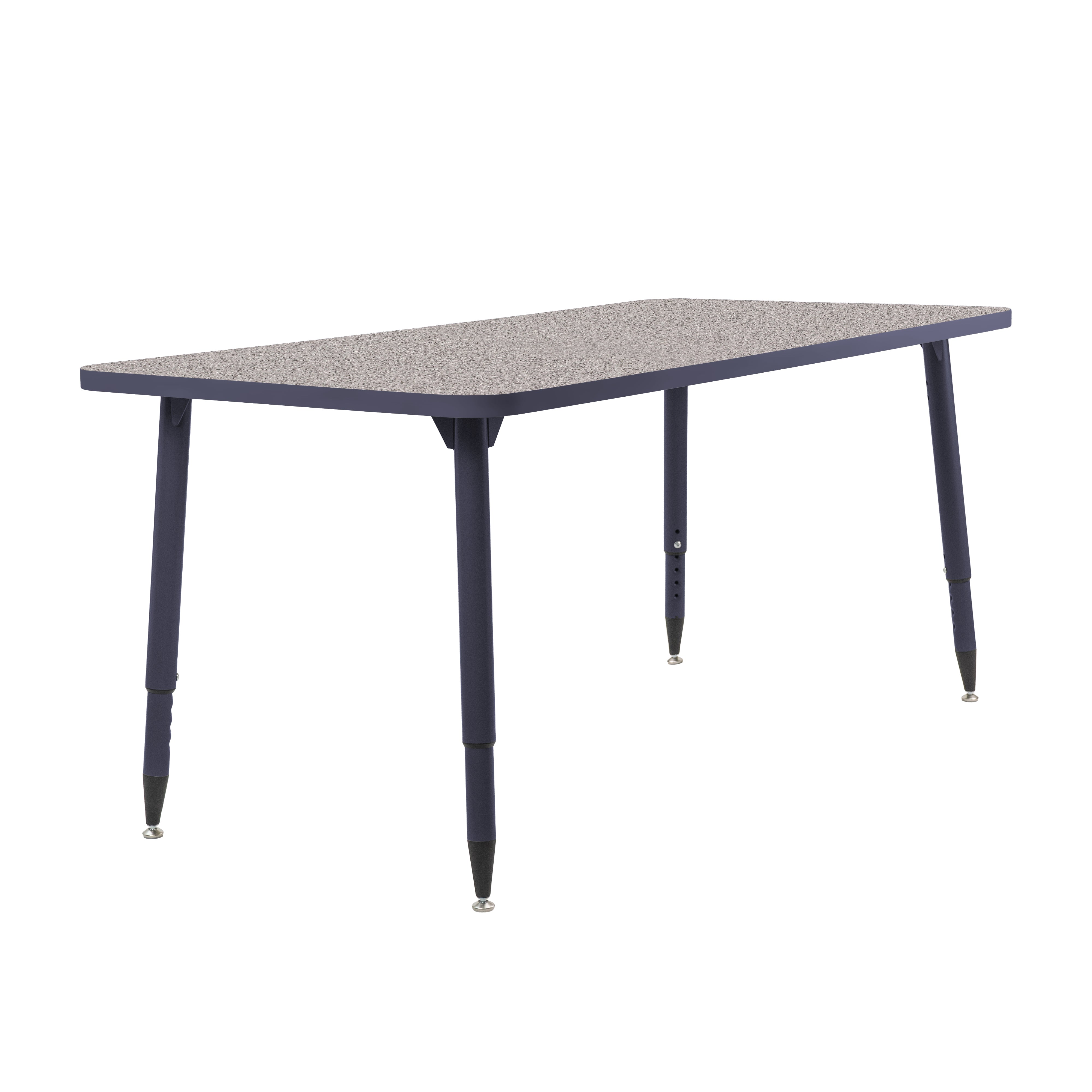 Adapte 30" x 60" Rectangle Thermofused Activity Table with Adjustable Tapered Legs - Gray/Navy
