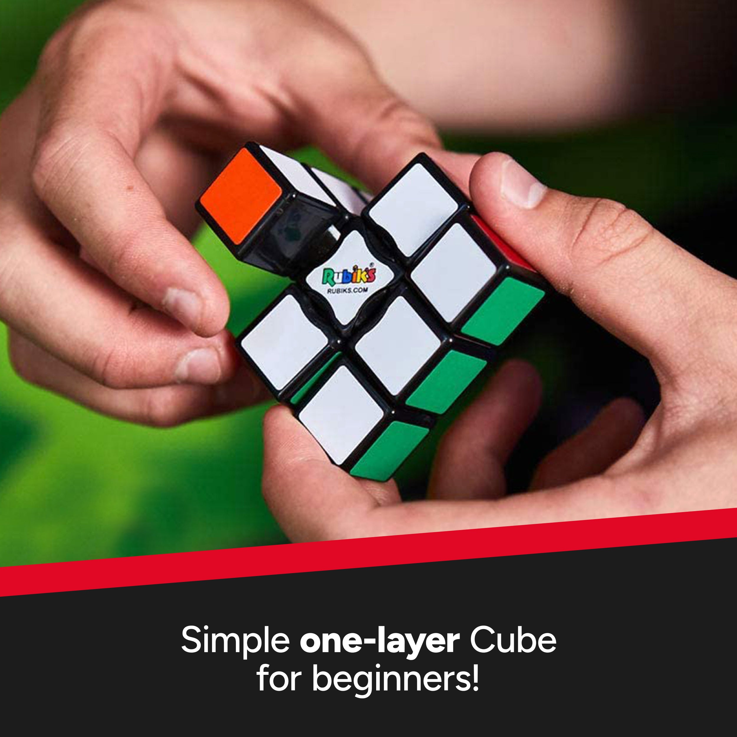 Rubik’s Cube, Edge, 3x3x1 Cube for Beginners, Single Layer Puzzle Problem-Solving STEM Toy, Problem-Solving Brain Teaser, Classic Color-Matching Puzzle, Fidget Toy for Ages 8 & Up